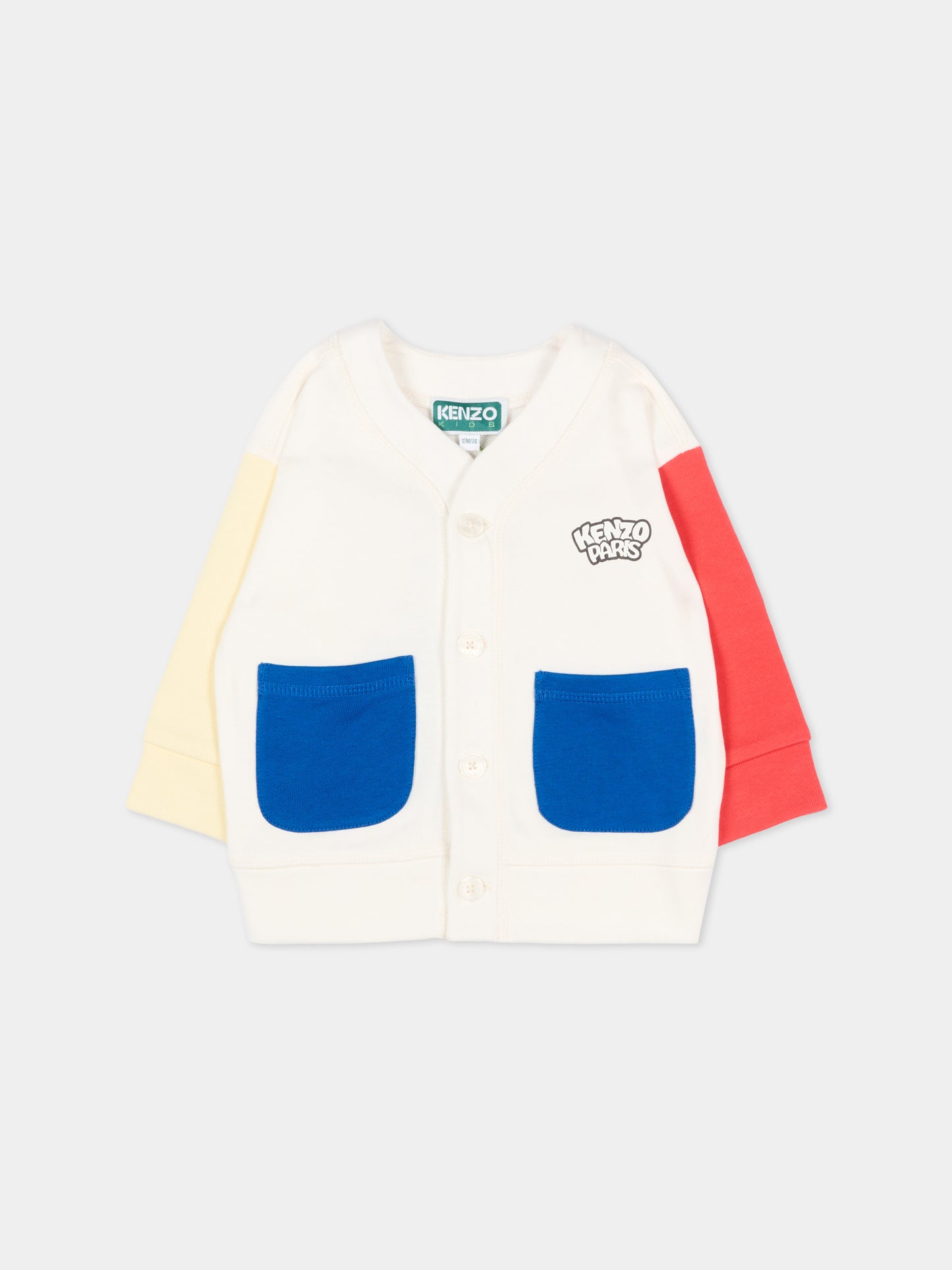 Cardigan multicolor per neonato con panda,Kenzo Kids,K61703 117