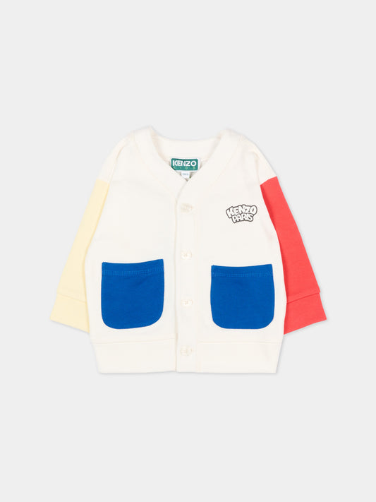 Cardigan multicolor per neonato con panda,Kenzo Kids,K61703 117