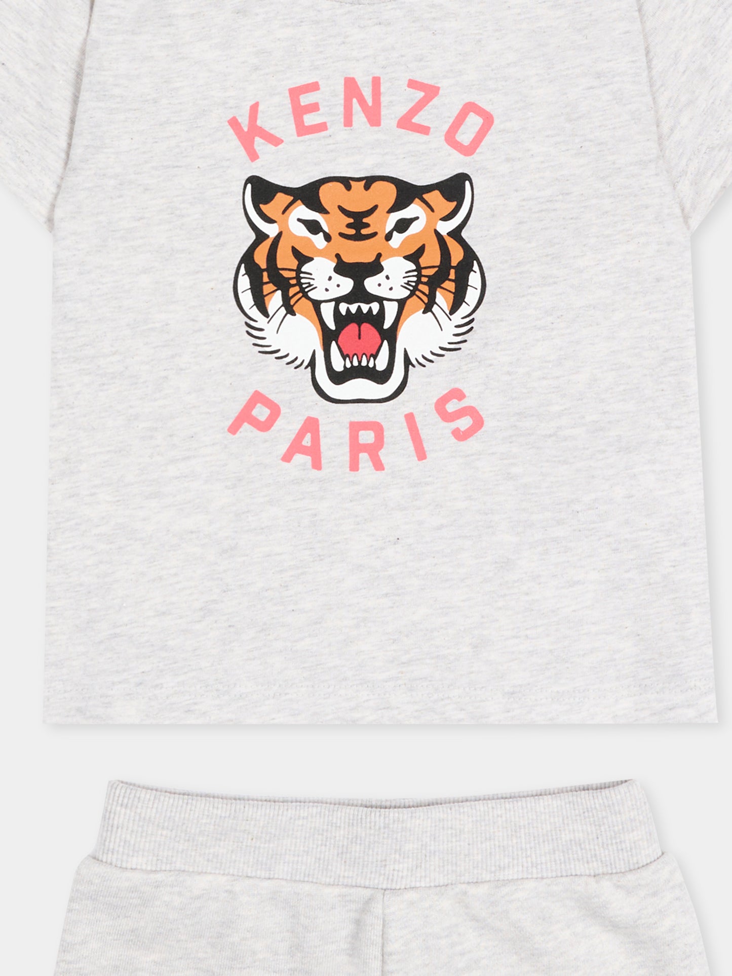 Completo sportivo grigio per neonati con logo Tiger,Kenzo Kids,K61708 A16