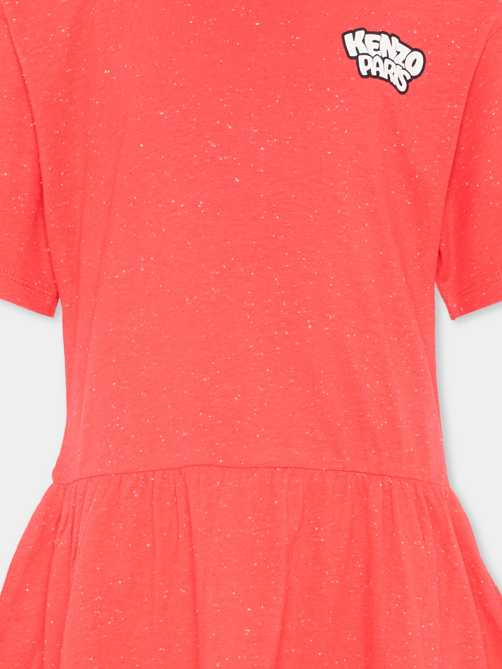 Vestito rosso per bambina con panda,Kenzo Kids,K61776 976