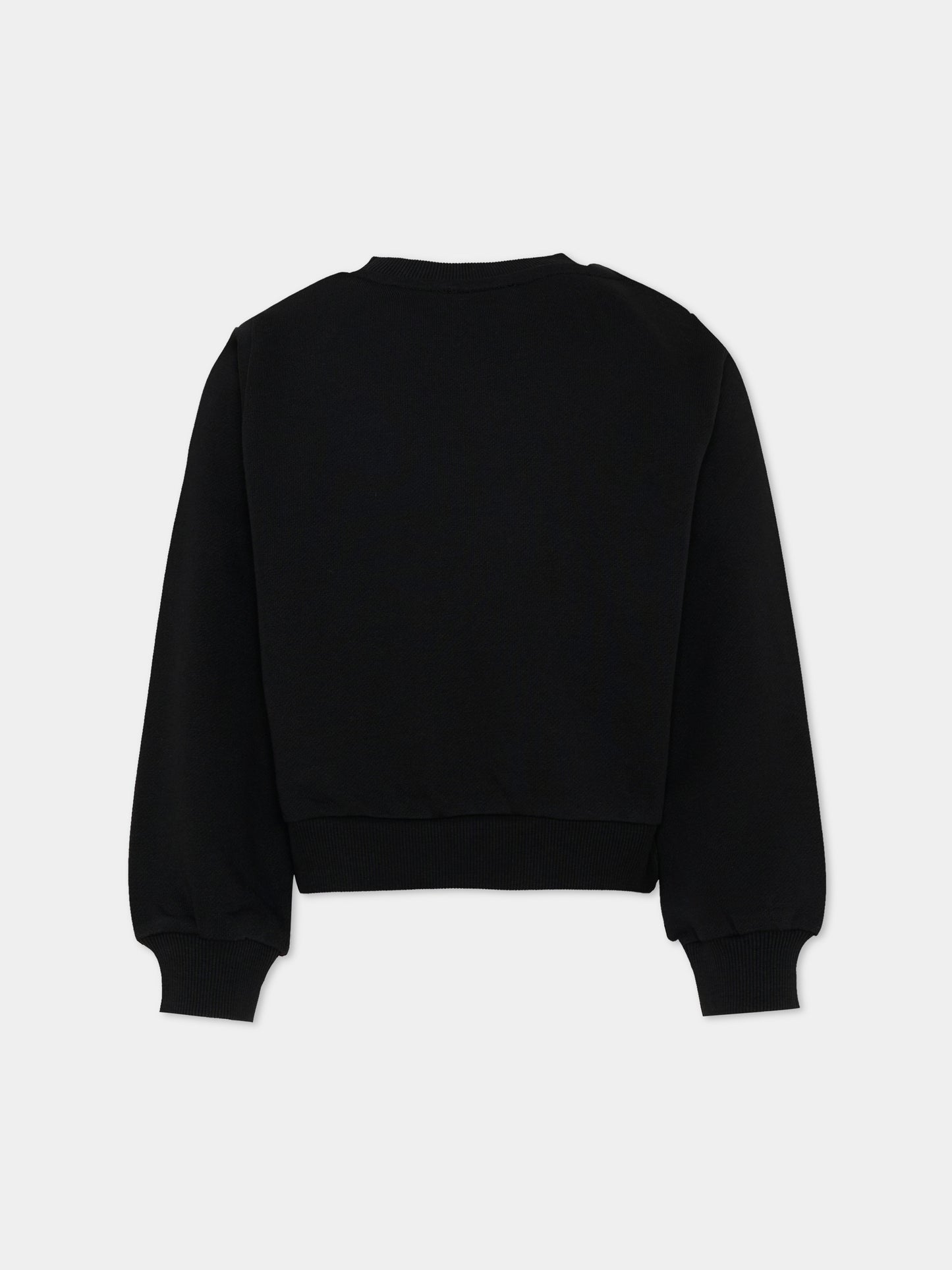 Felpa nera  Boke Flower  per bambina,Kenzo Kids,K61802 09B