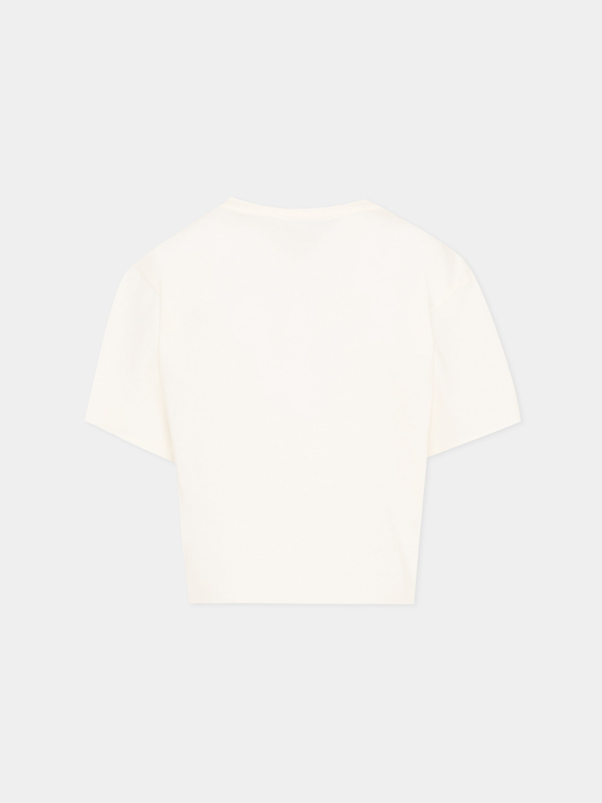 T-shirt bianca per bambina con fiore Boke e logo,Kenzo Kids,K61806 117