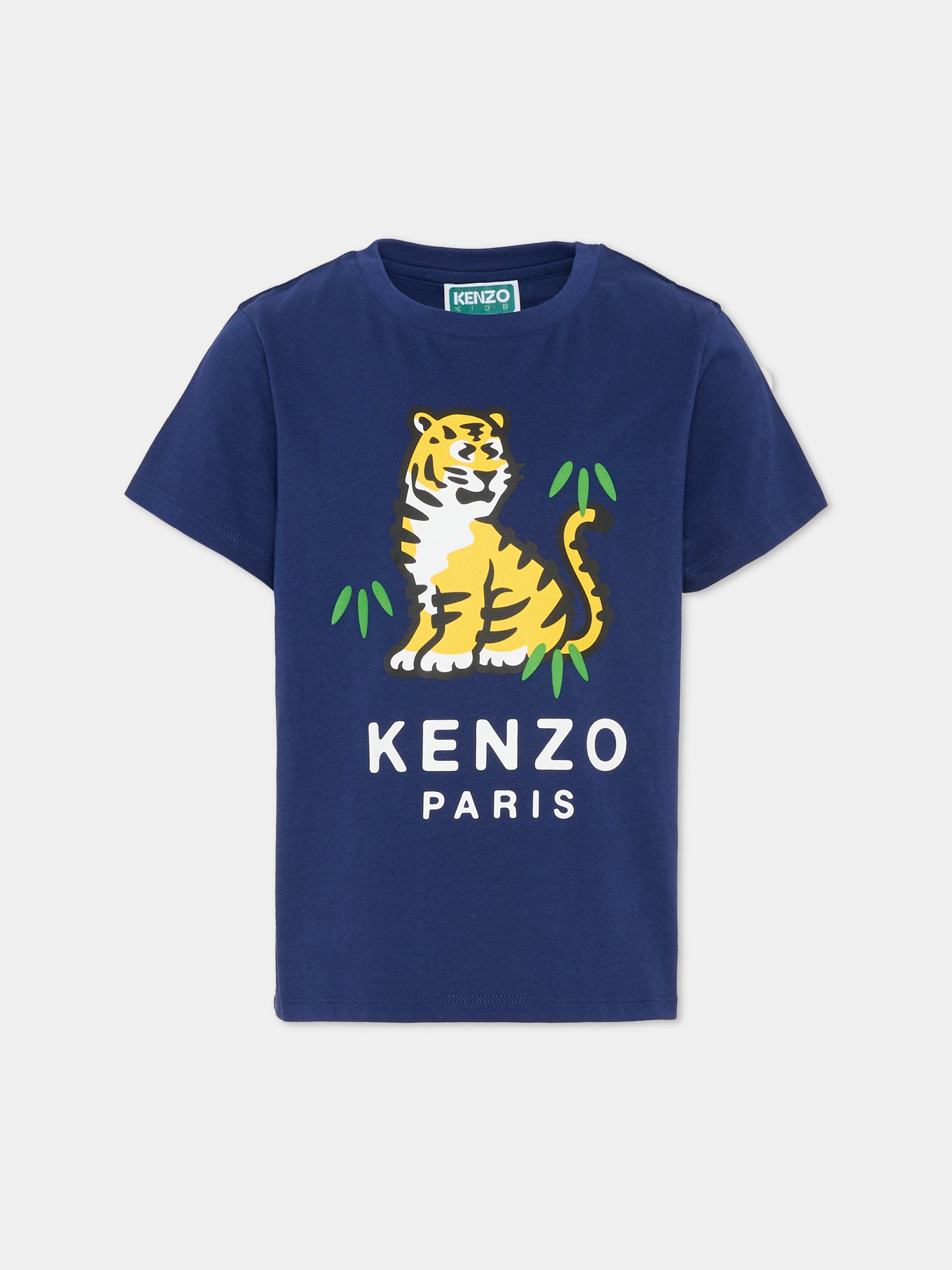 T-shirt blu per bambino con Kotora,Kenzo Kids,K61809 84N