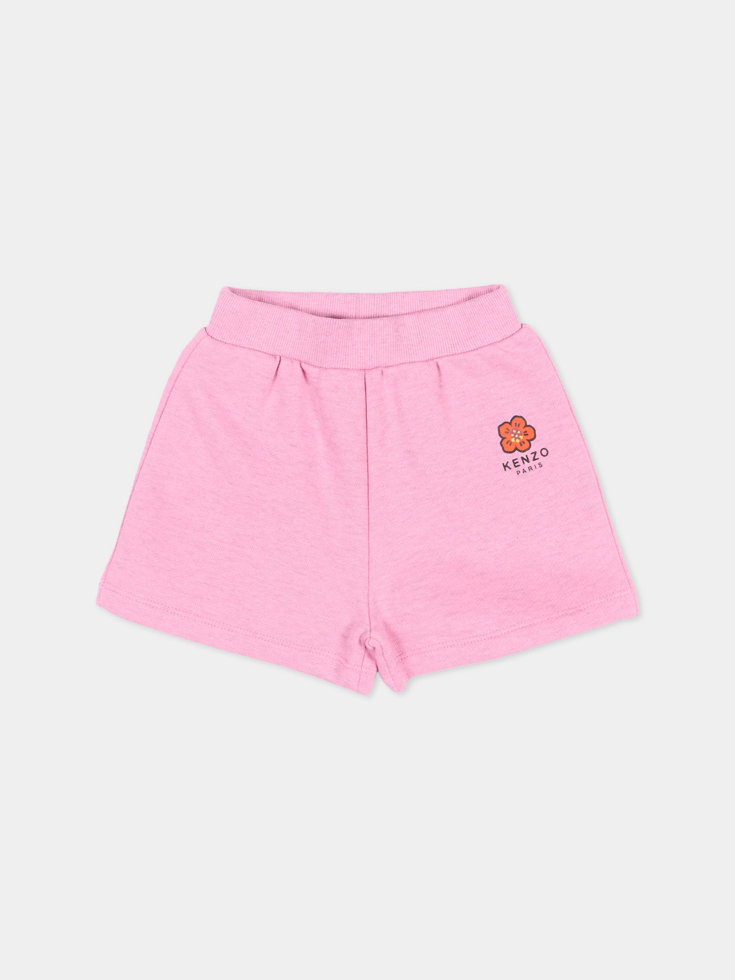 Shorts sportivi rosa per neonata con fiore Boke,Kenzo Kids,K61810 47F