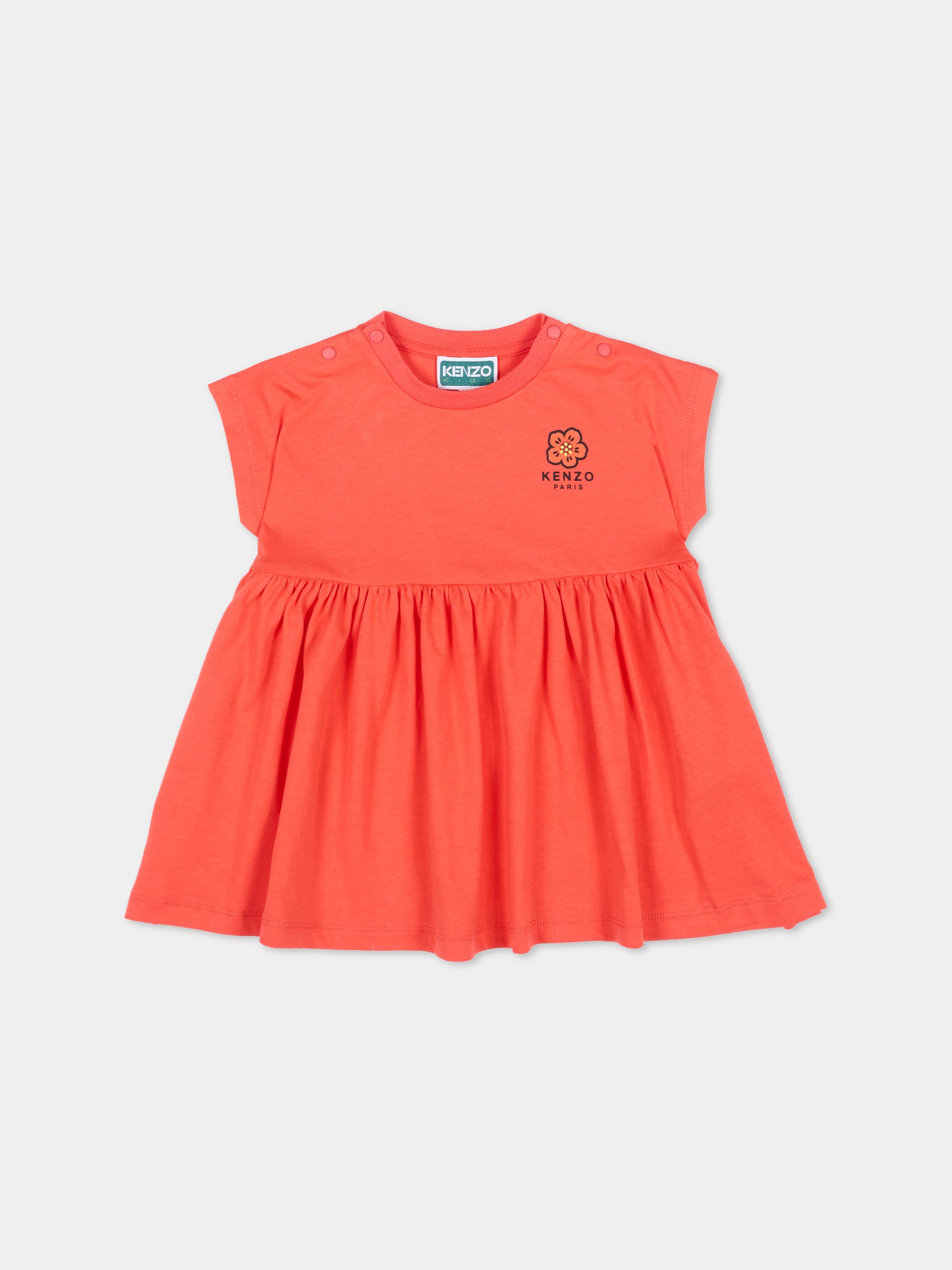Vestito rosso per neonata con logo,Kenzo Kids,K61811 976