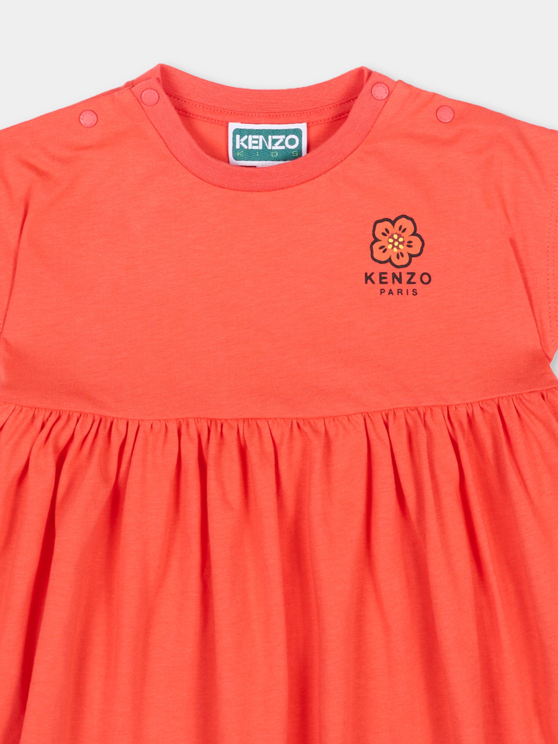 Vestito rosso per neonata con logo,Kenzo Kids,K61811 976