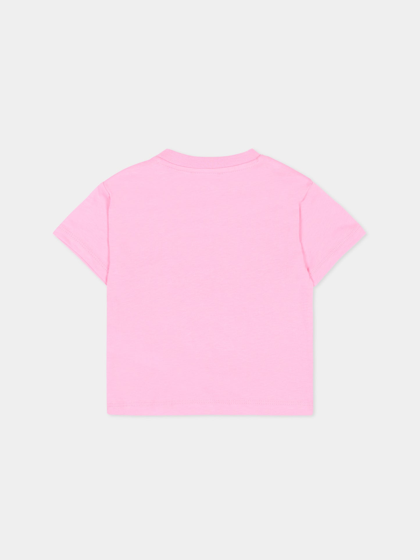 T-Shirt rosa per neonata con fiore Boke,Kenzo Kids,K61818 47F