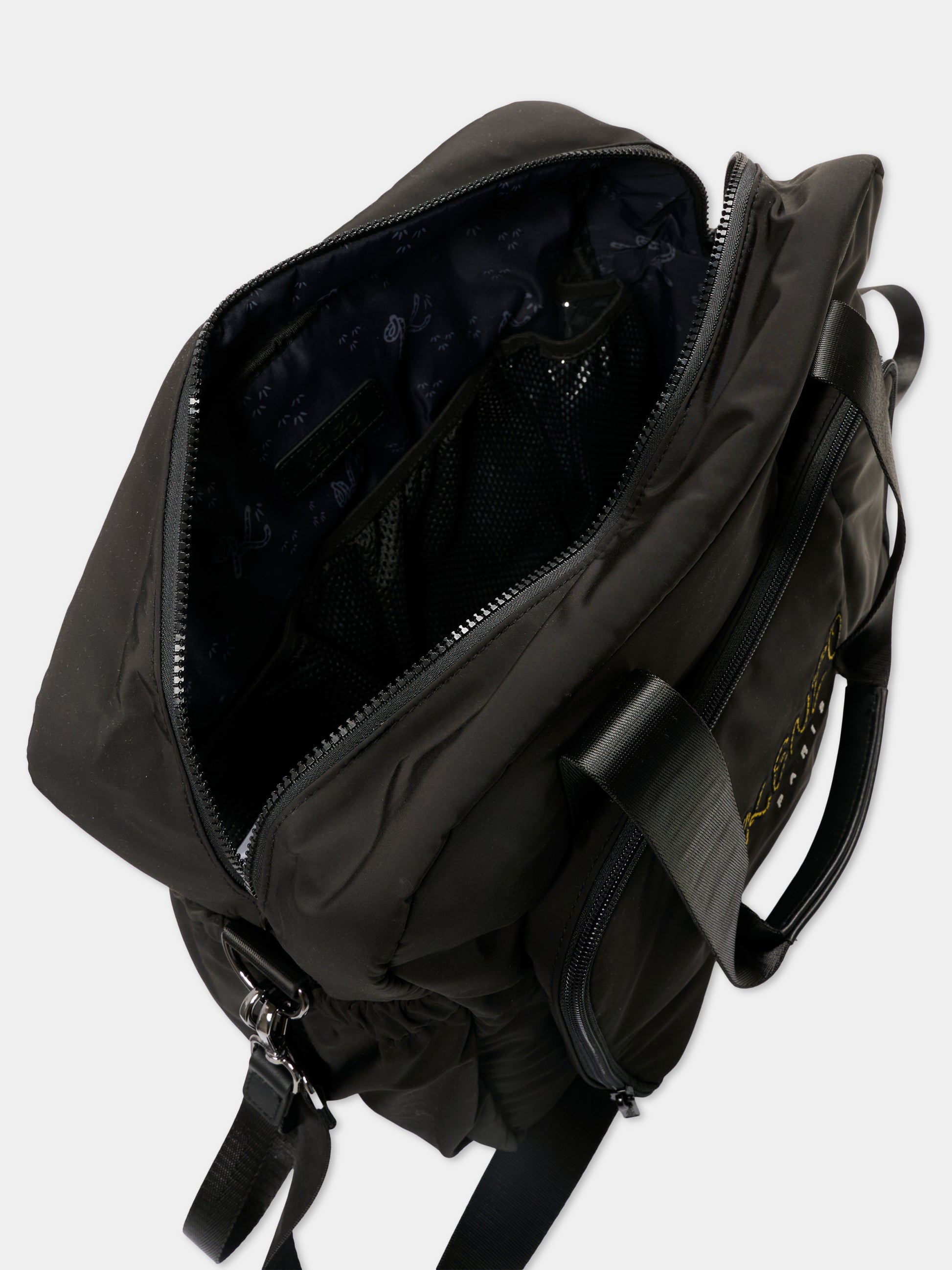 Borsa mamma nera per neonati con logo,Kenzo Kids,K61828 095