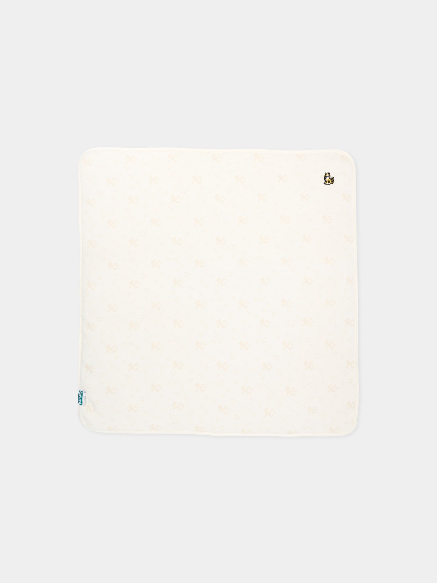 Coperta avorio per neonati con logo,Kenzo Kids,K61858 117