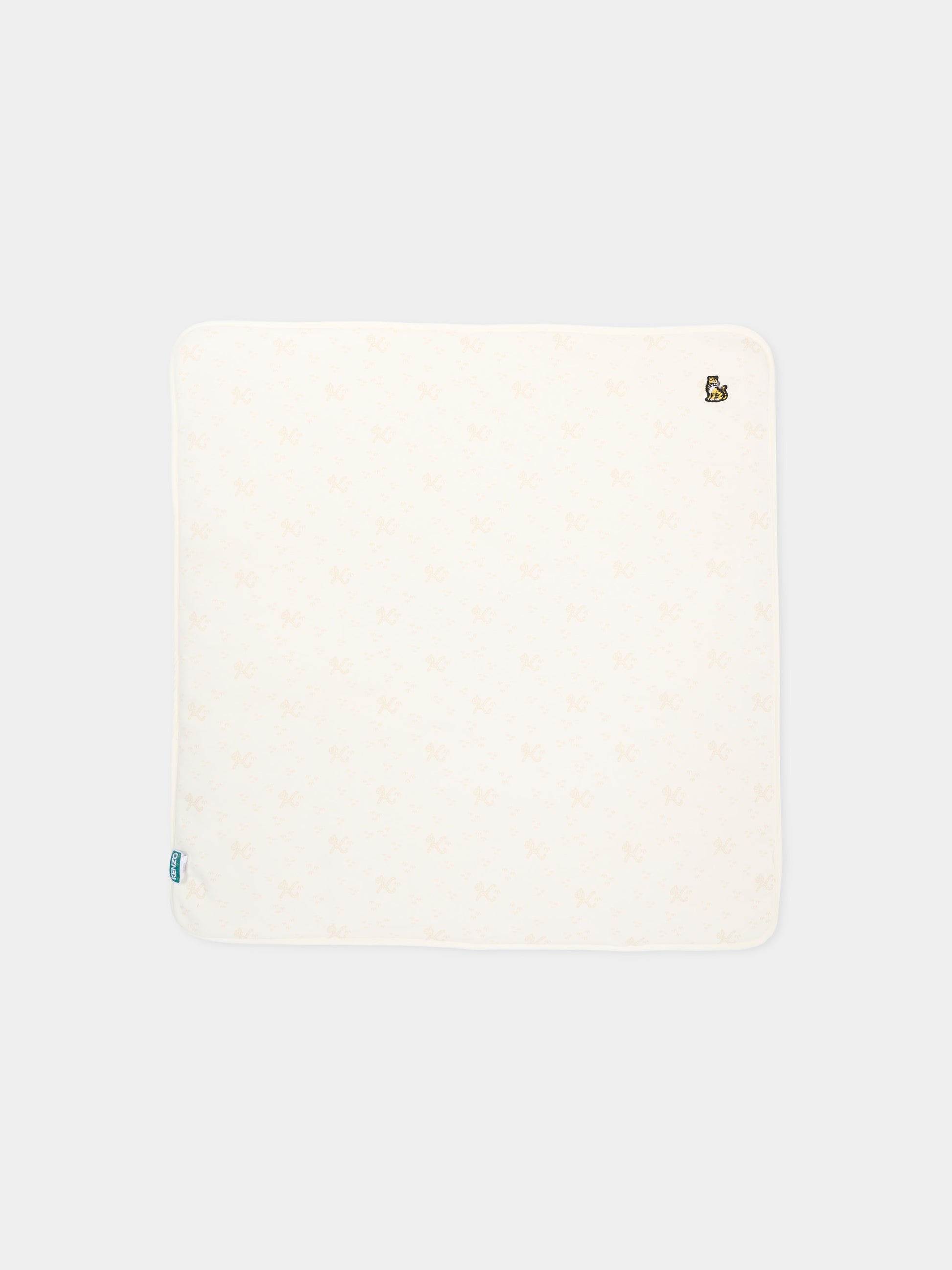 Coperta avorio per neonati con logo,Kenzo Kids,K61858 117