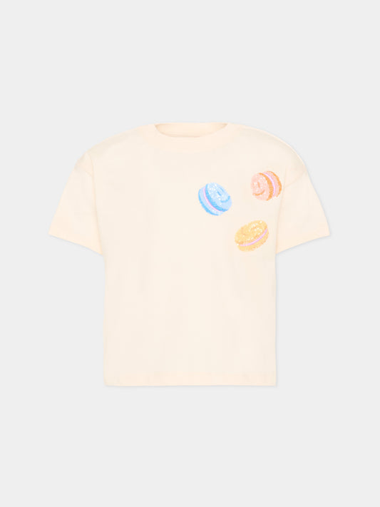 T-shirt rosa Reinette per bambina con macarons,Molo,2S26A210 2444