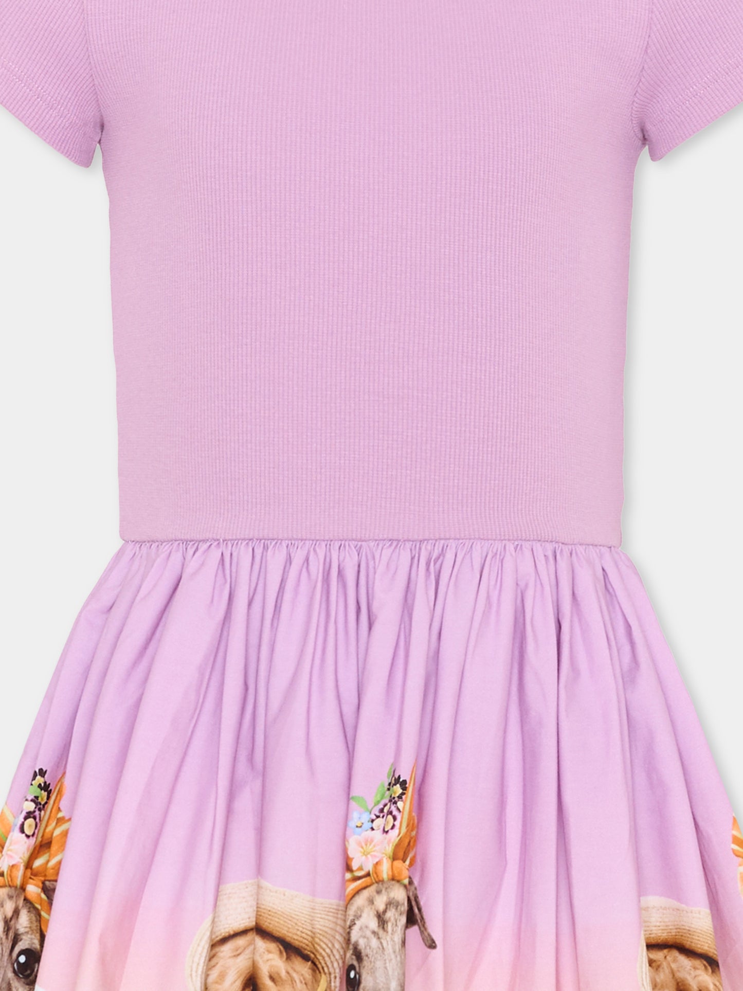 Vestito rosa Cissa per bambina con stampa cani,Molo,2S26E102 5698