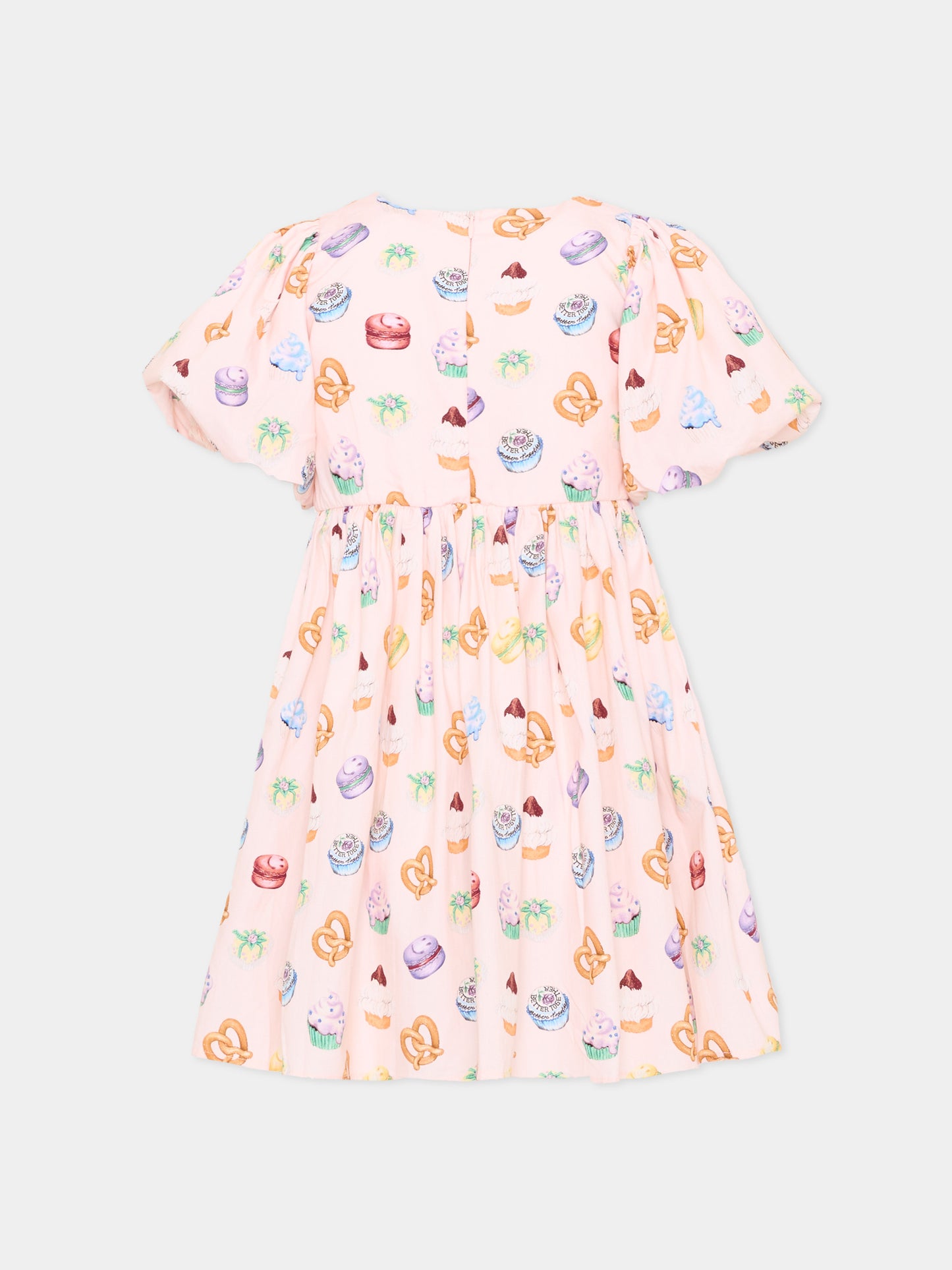 Vestito rosa Chica per bambina con stampa dolci,Molo,2S26E129 9542