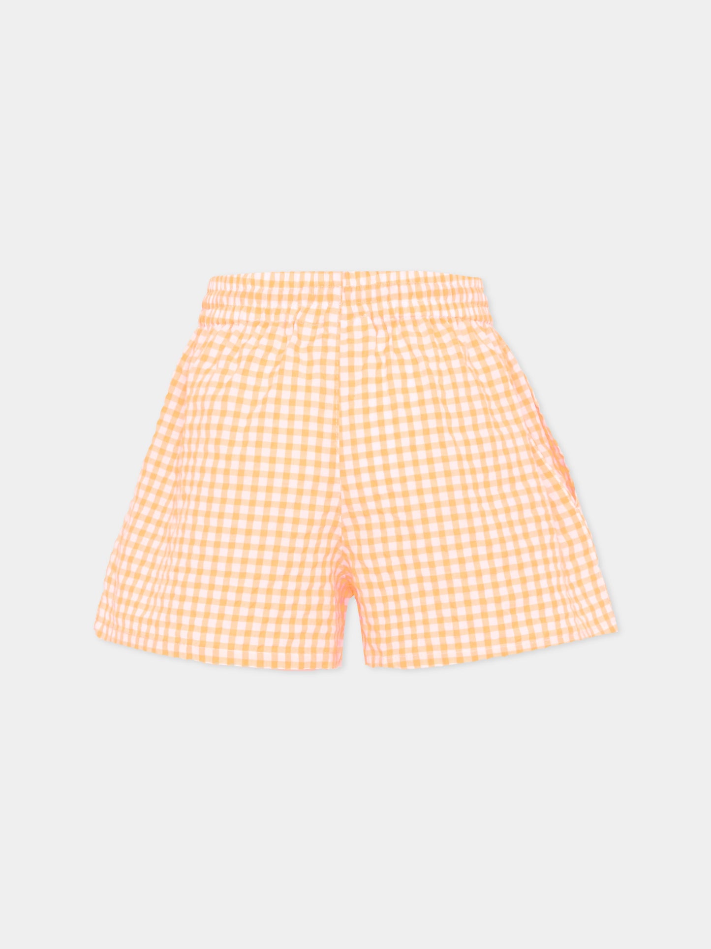 Shorts arancioni Addie per bambina vichy,Molo,2S26H118 9490