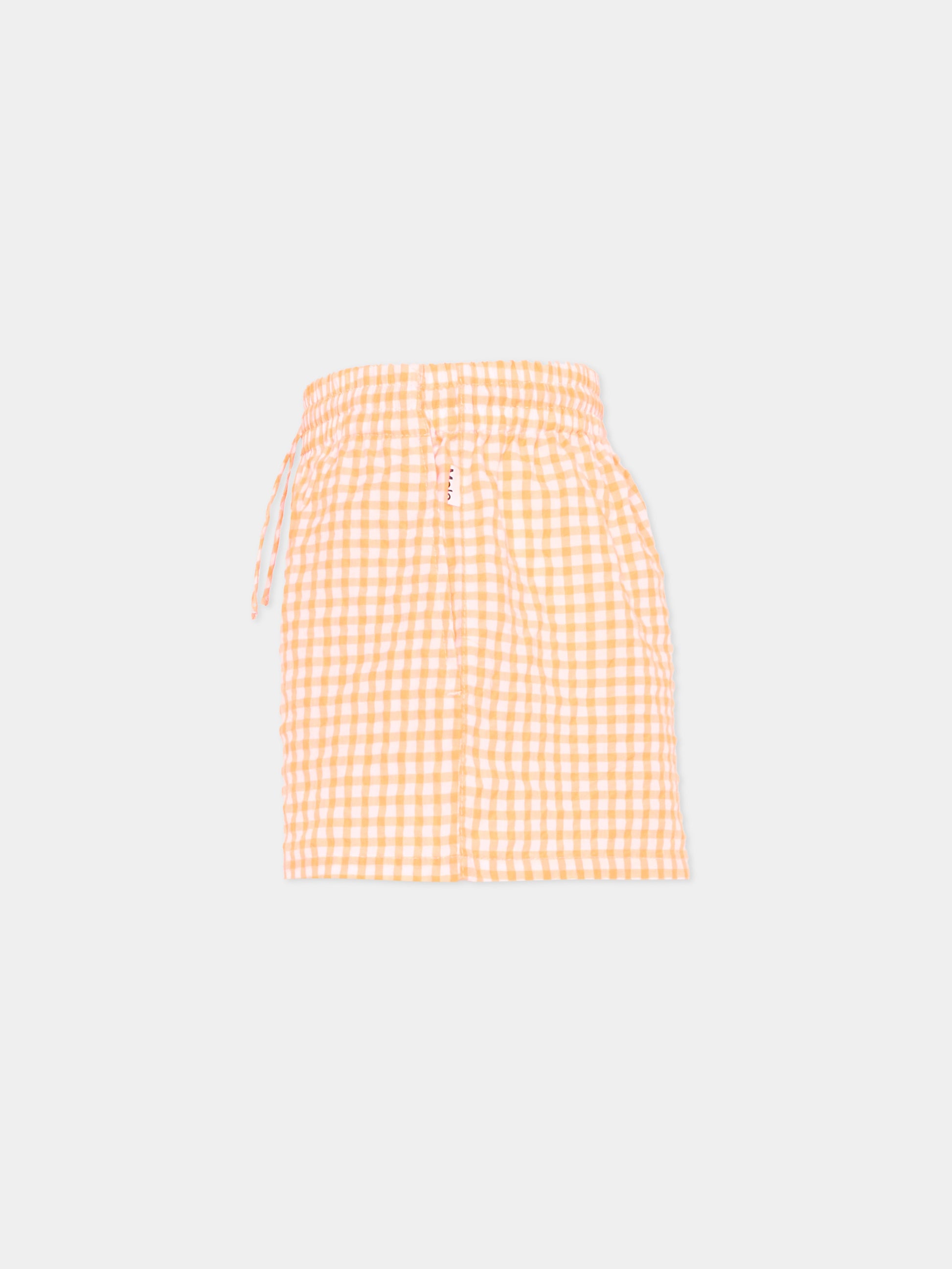 Shorts arancioni Addie per bambina vichy,Molo,2S26H118 9490