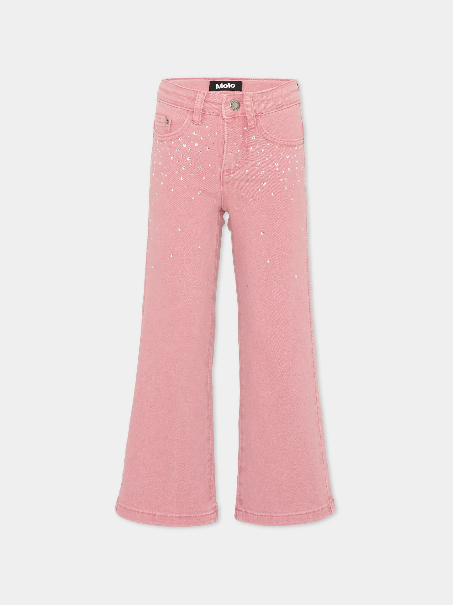 Jeans Asta rosa per bambina con strass,Molo,2S26I109 9477