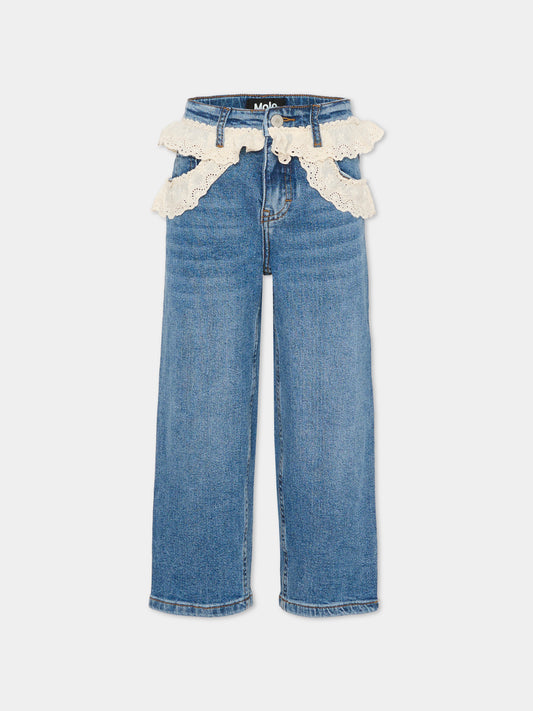 Jeans Aiden denim per bambina con pizzo,Molo,2S26I110 9478