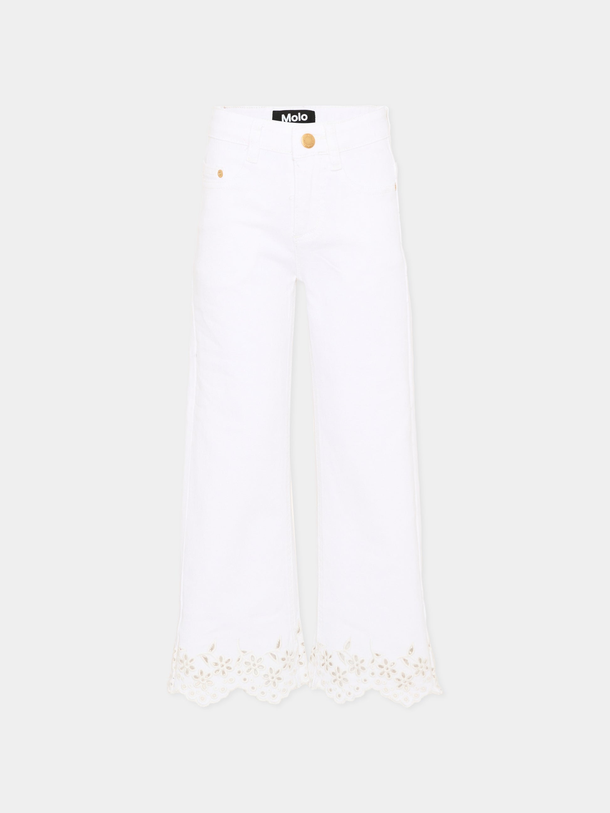 Jeans bianchi Ava per bambina con ricami,Molo,2S26I115 5636