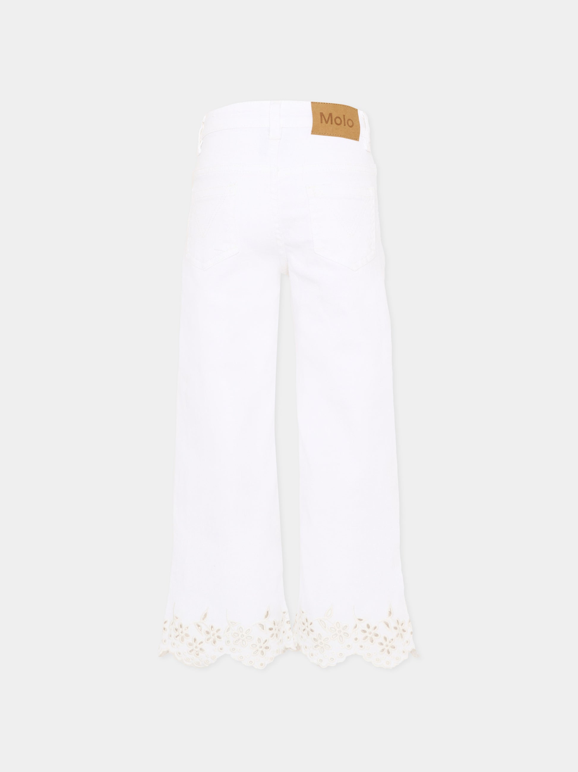 Jeans bianchi Ava per bambina con ricami,Molo,2S26I115 5636