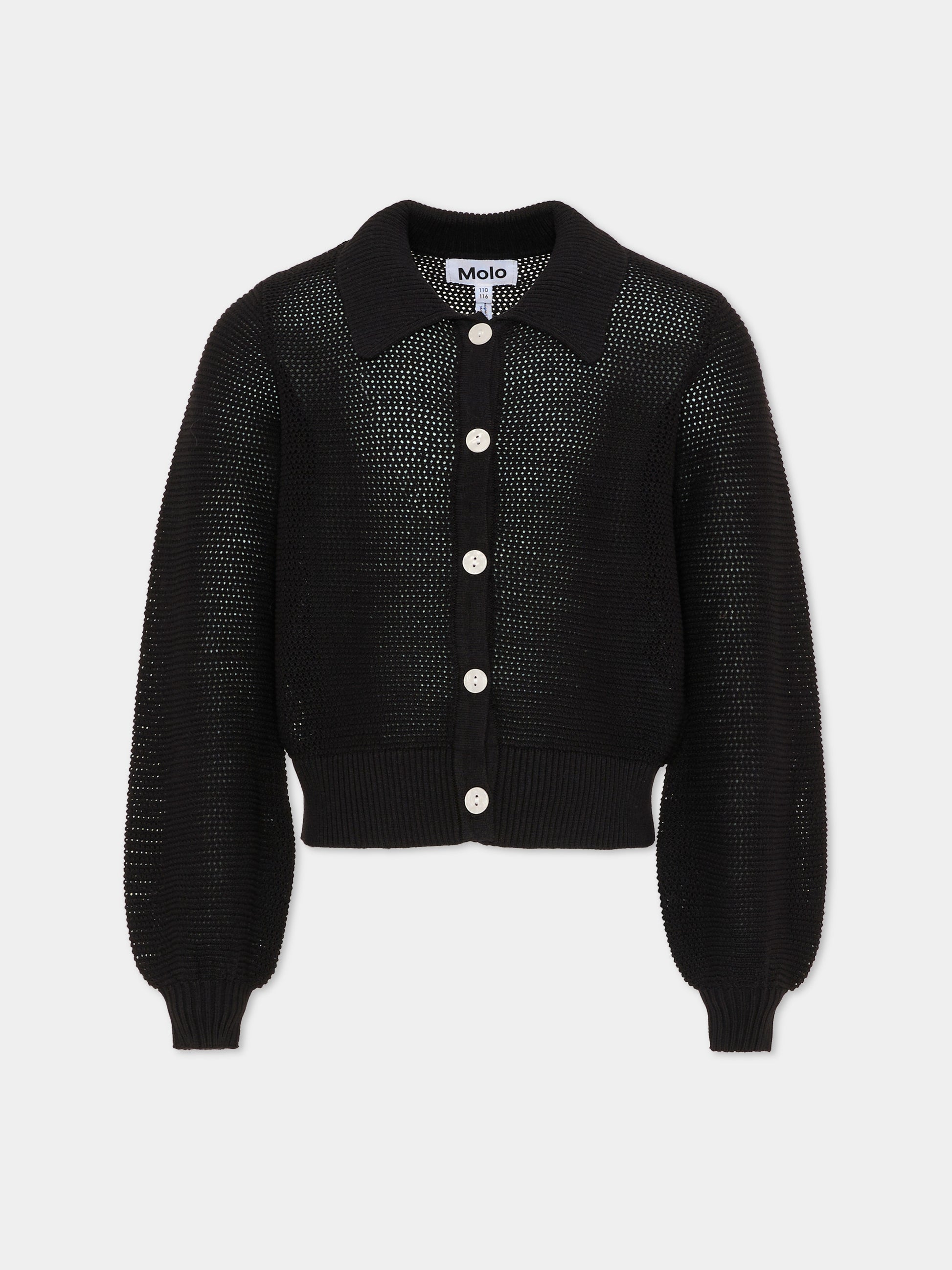 Cardigan Guida nero per bambina,Molo,2S26K311 0099