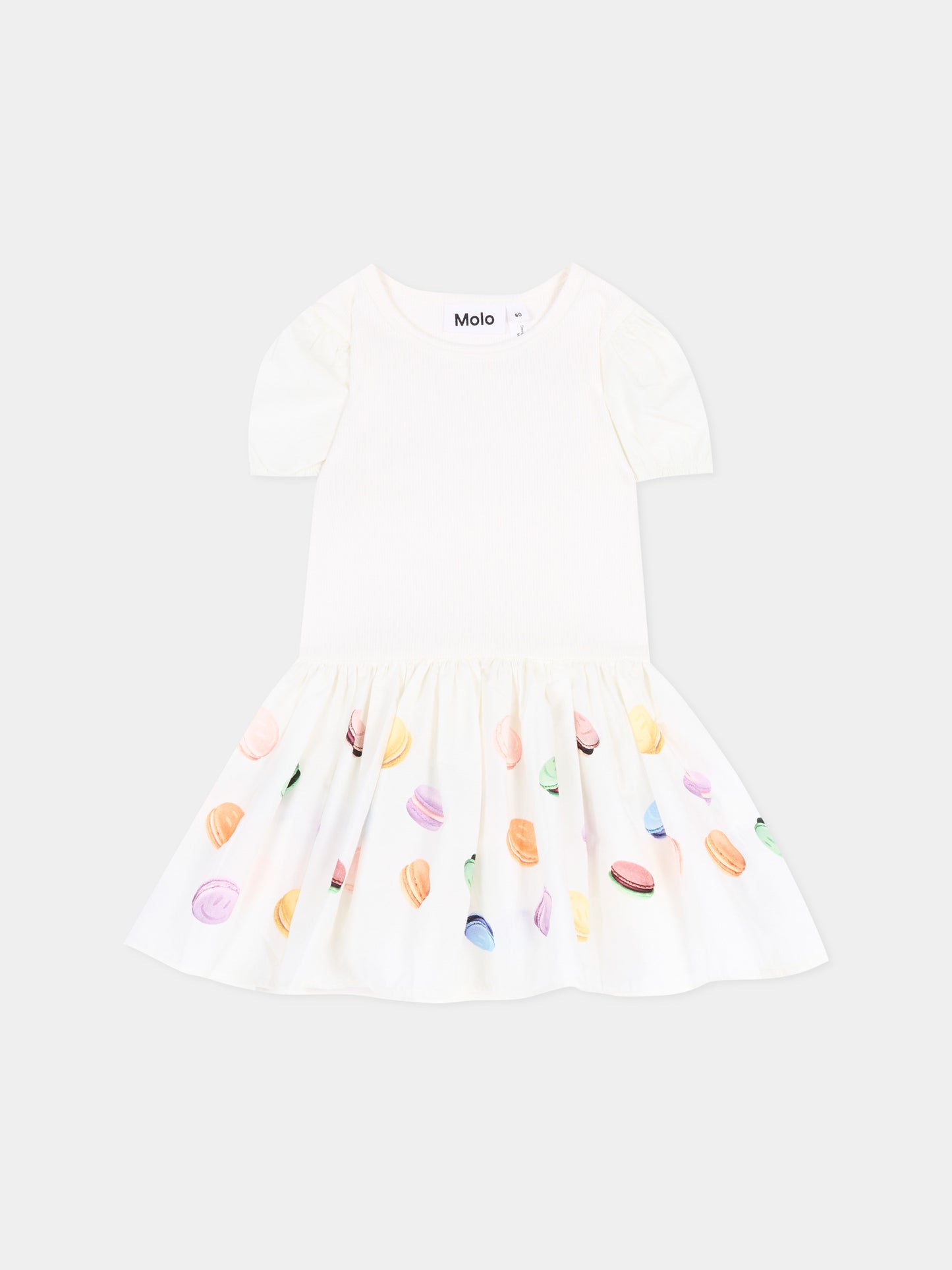 Vestito avorio Caitlin per neonata con macarons,Molo,4S26E109 9834