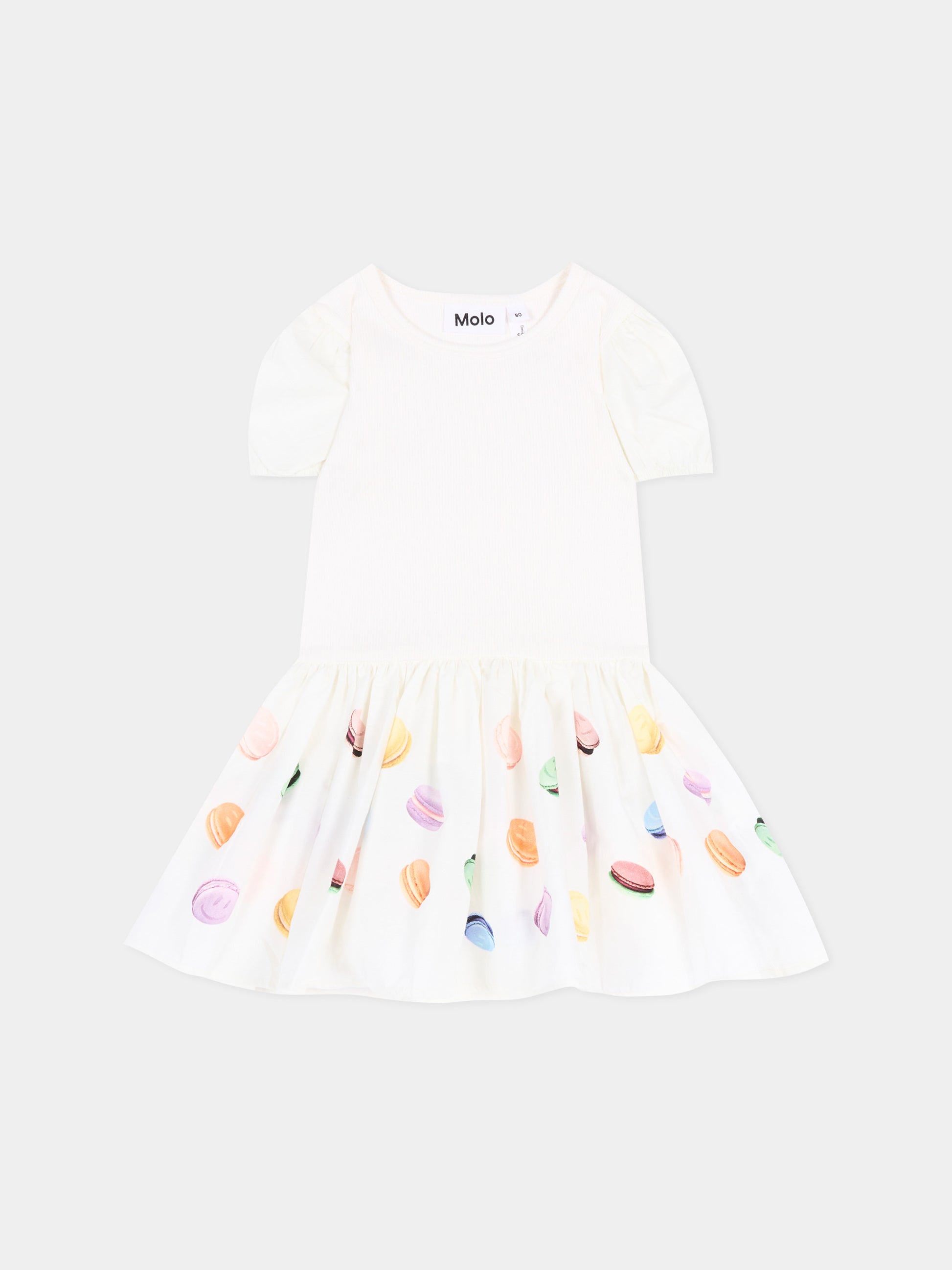 Vestito avorio Caitlin per neonata con macarons,Molo,4S26E109 9834