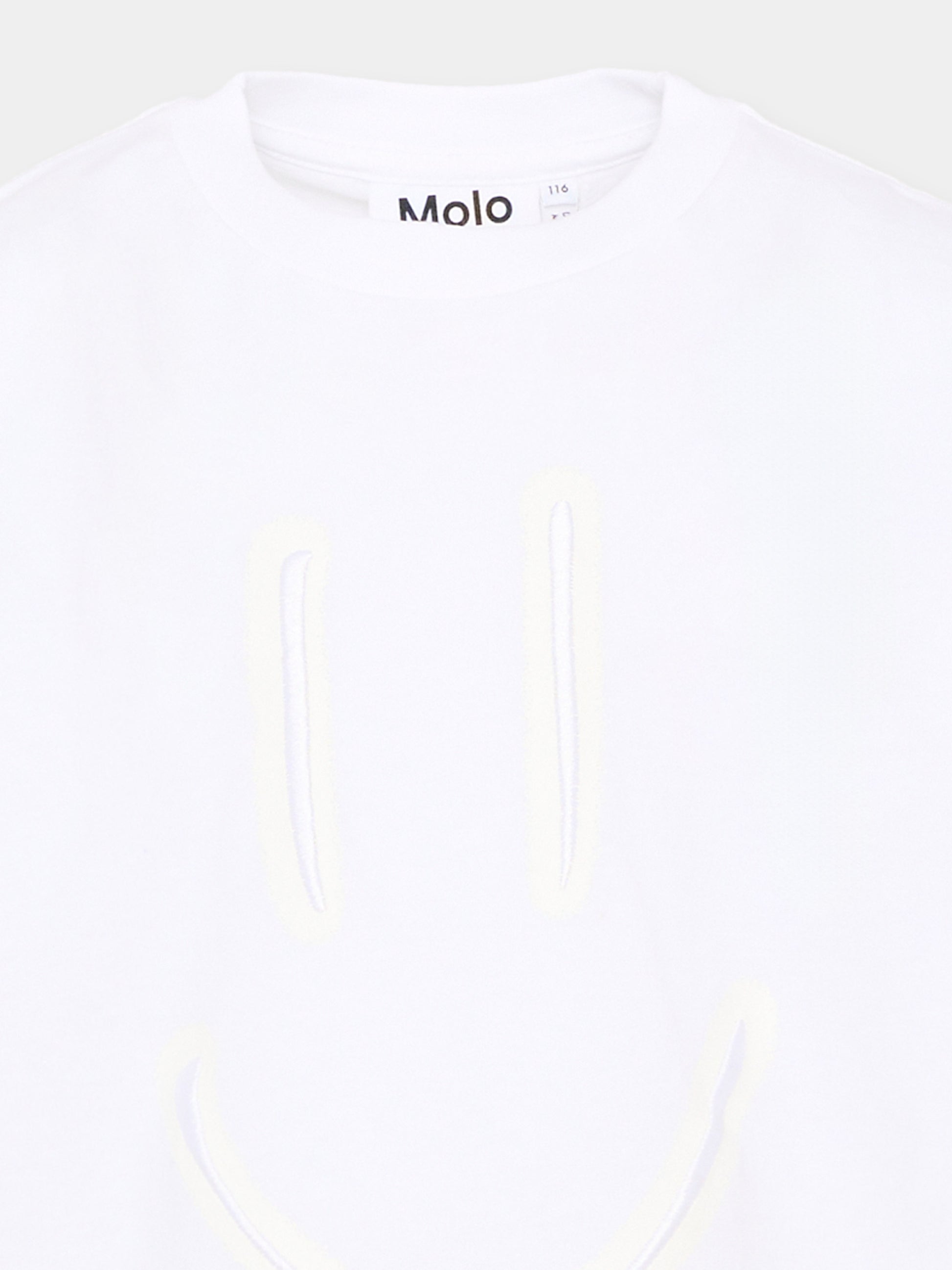 T-shirt bianca Riley per bambini con smile,Molo,6S26A202 9837