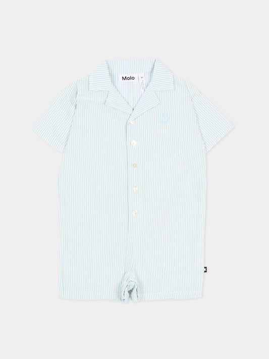 Pagliaccetto celeste Falk per neonato a righe,Molo,6S26B801 9568