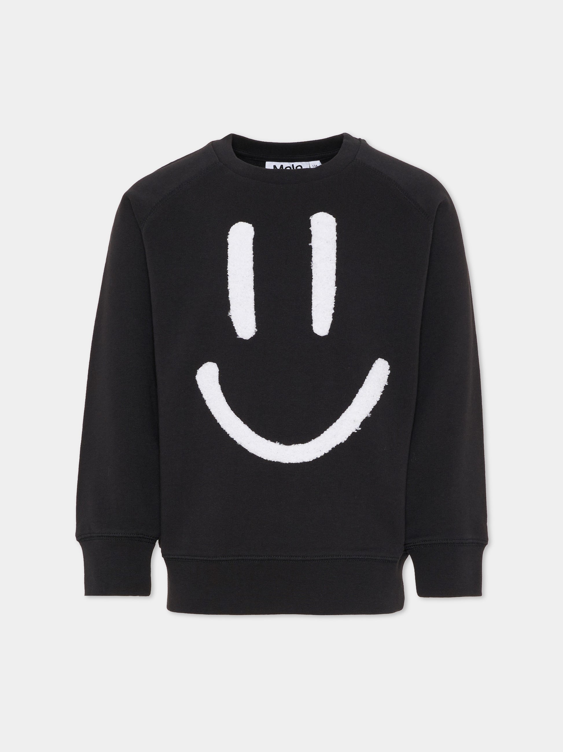 Felpa Mike nera per bambini con smile,Molo,6S26J201 0099