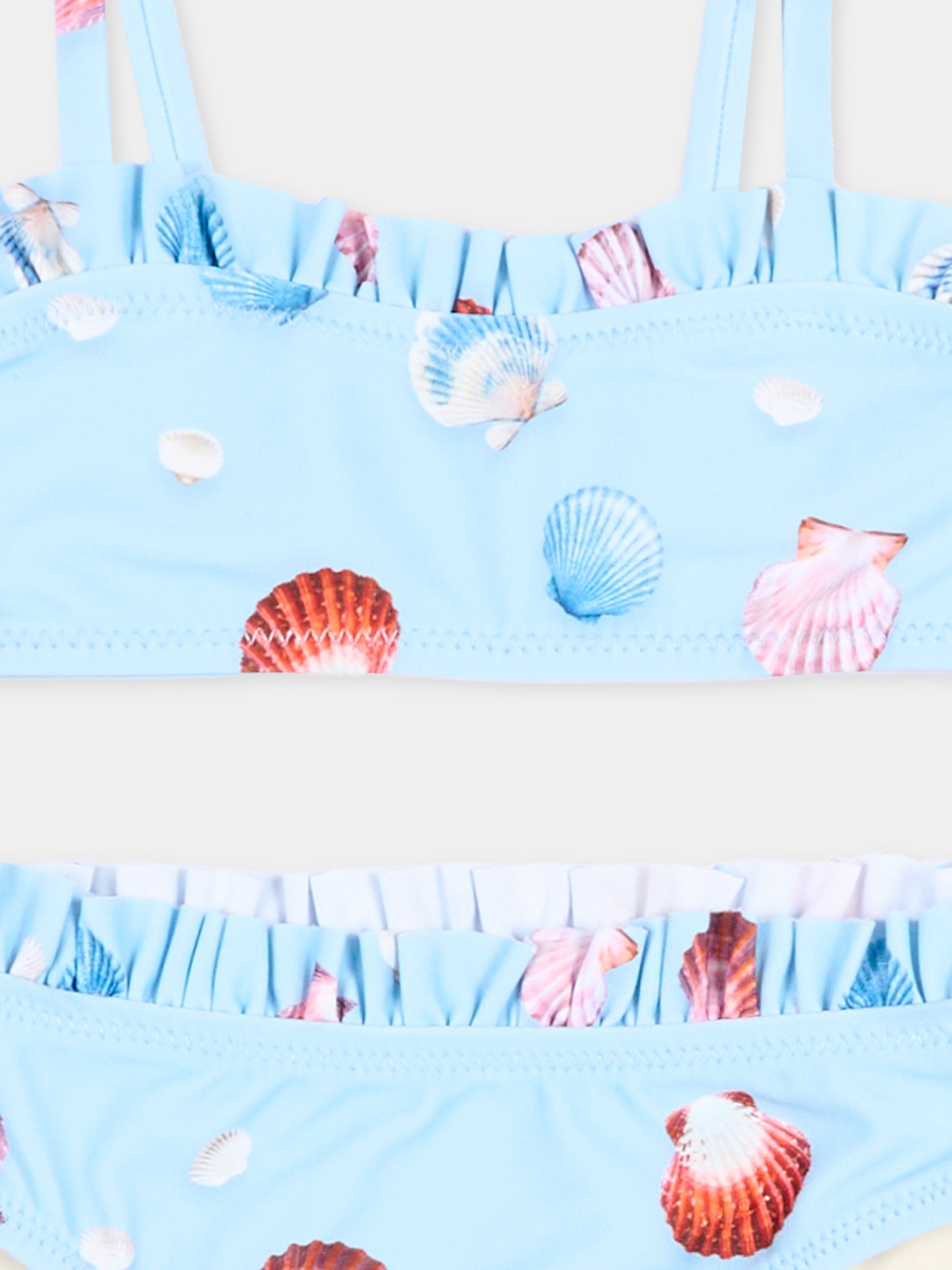 Bikini celeste Naila per neonata con conchiglie,Molo,8S26P101 9528