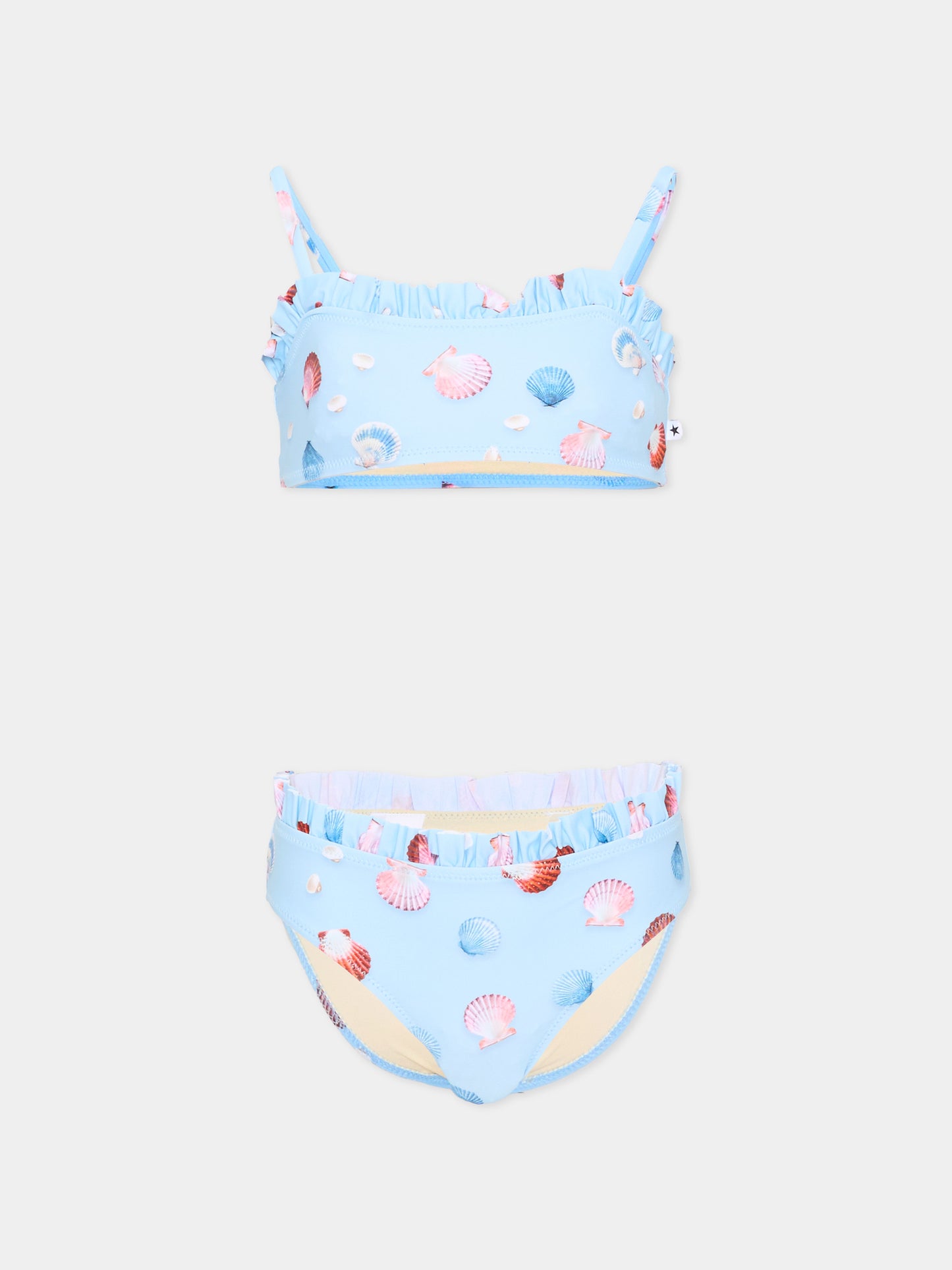 Bikini celeste Naila per bambina con conchiglie,Molo,8S26P101 9528