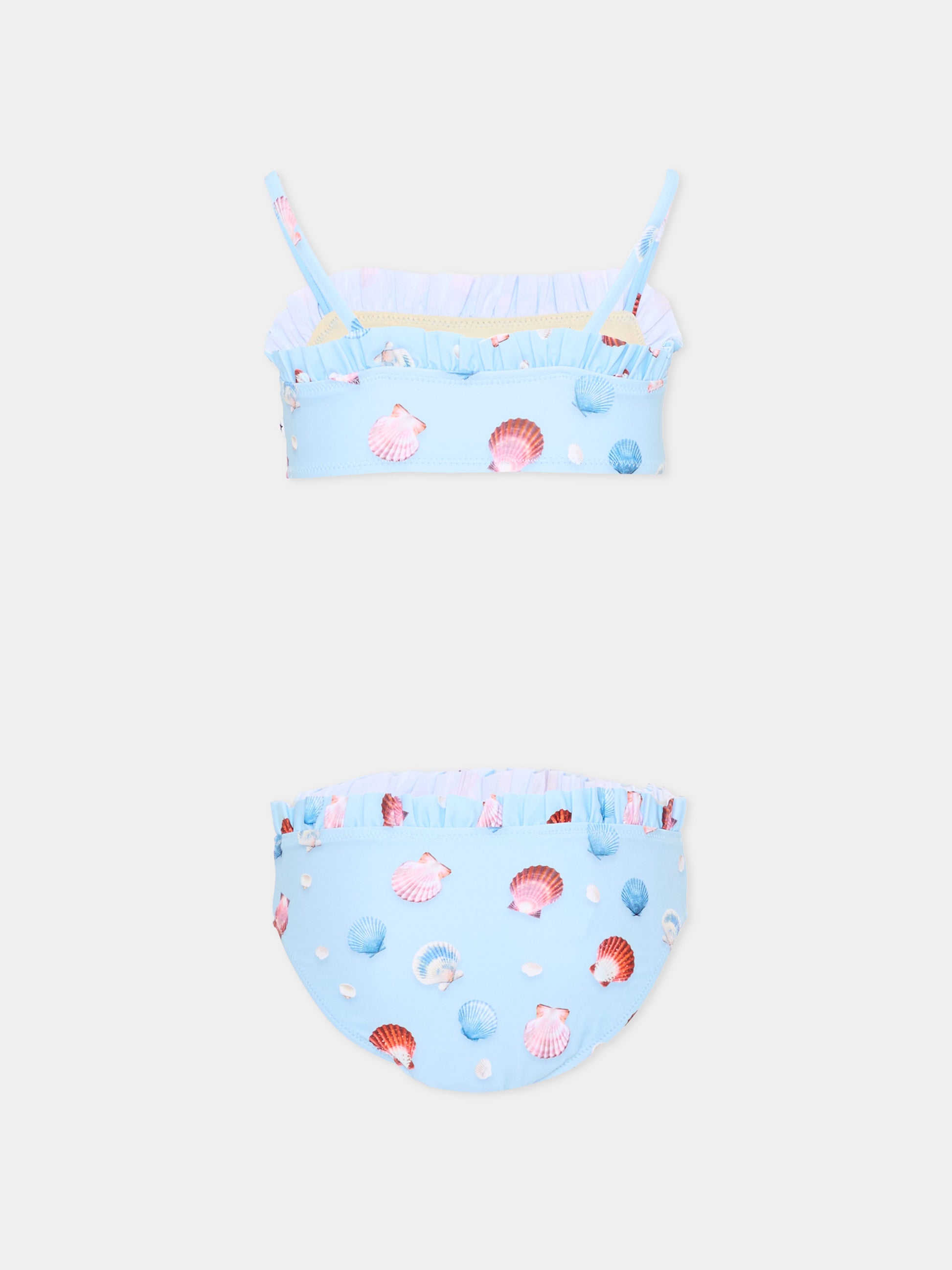 Bikini celeste Naila per bambina con conchiglie,Molo,8S26P101 9528