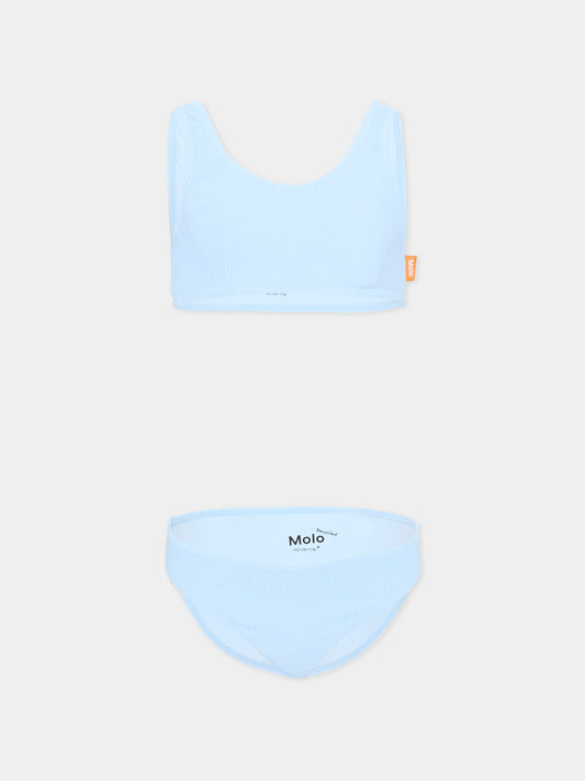 Bikini celeste Nola Crepe per bambina,Molo,8S26P106 5637