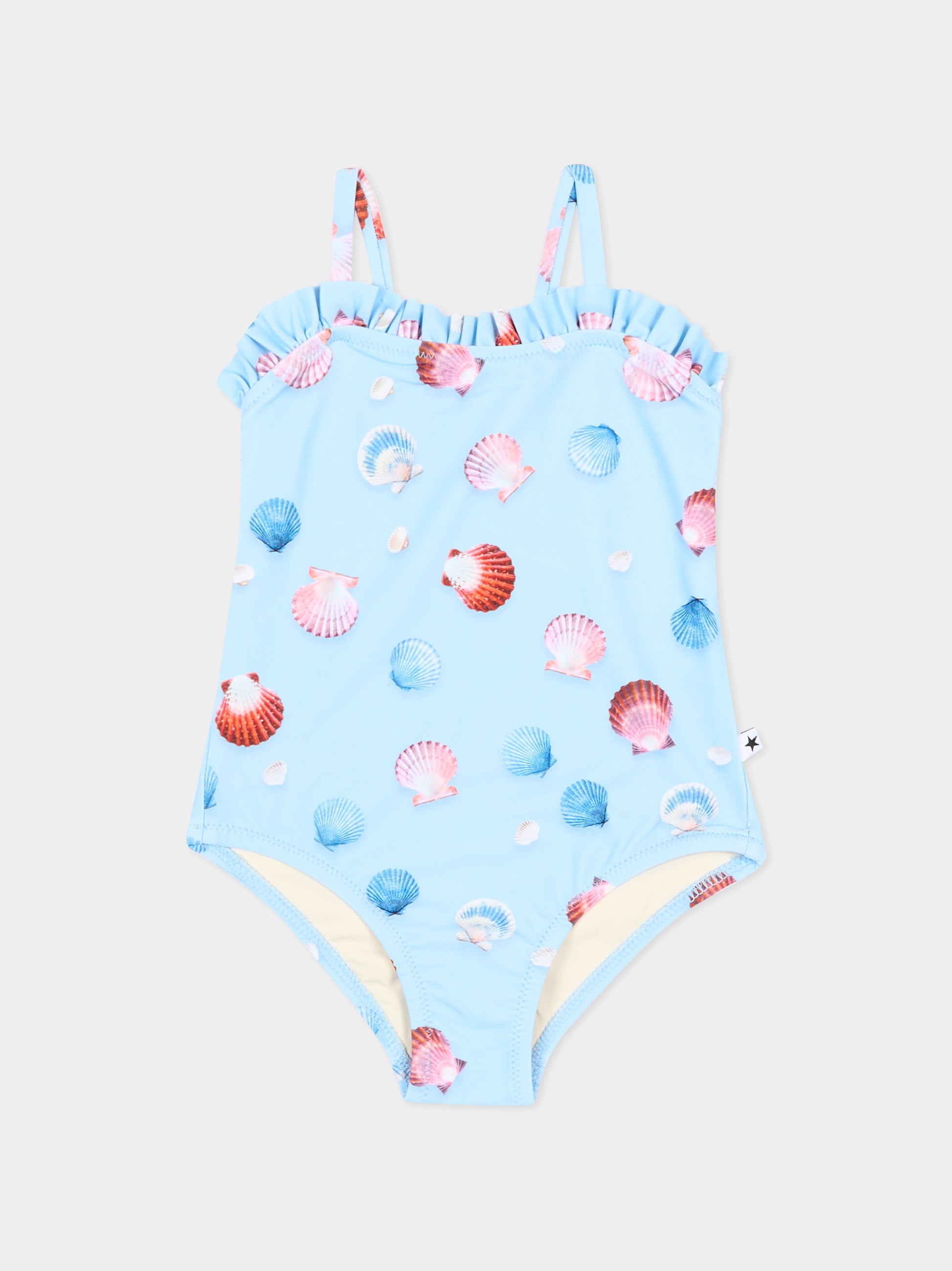 Costume celeste Nakia per neonata con conchiglie,Molo,8S26P501 9528