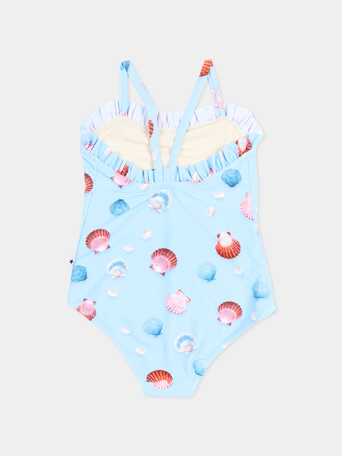 Costume celeste Nakia per neonata con conchiglie,Molo,8S26P501 9528