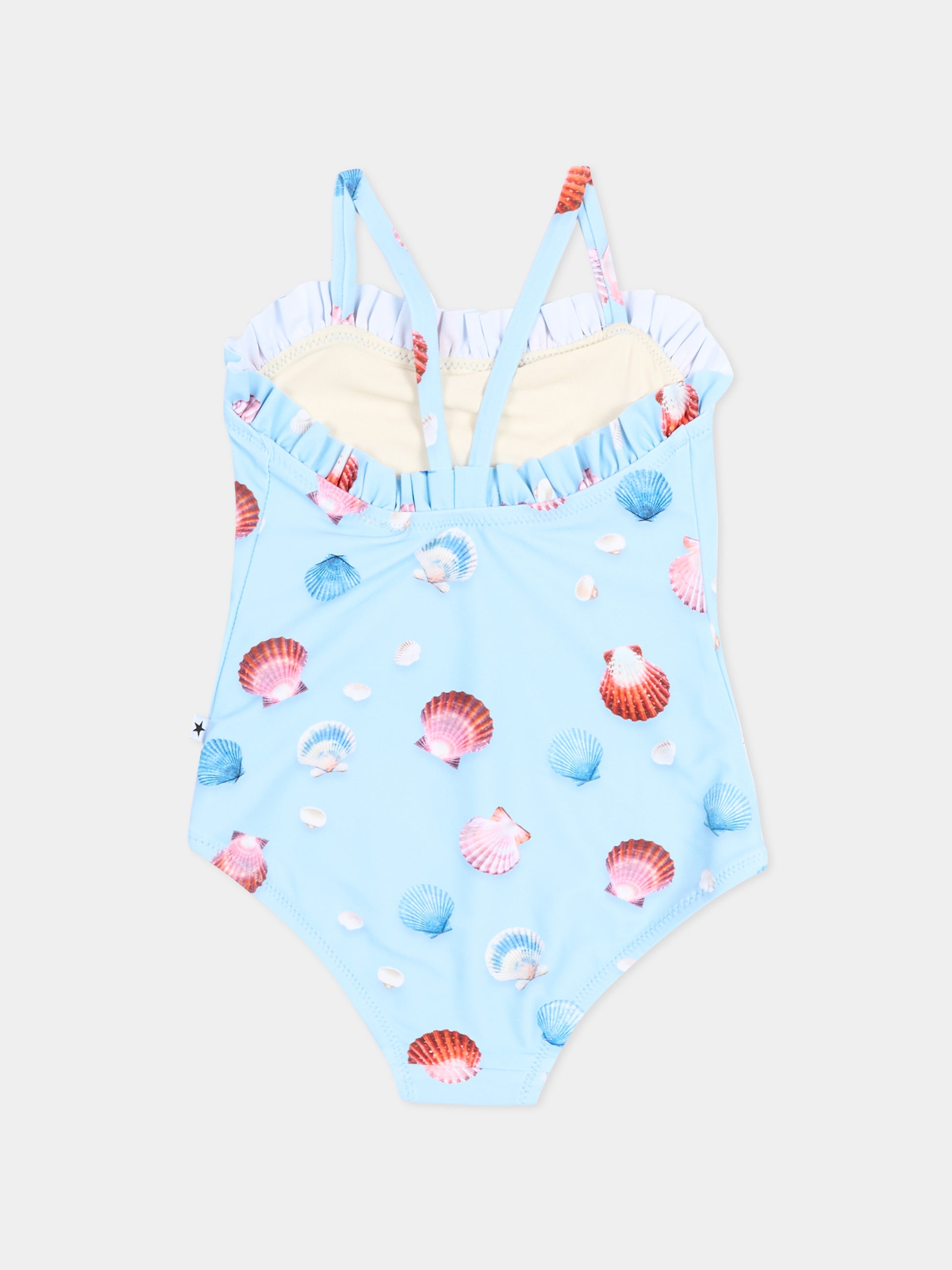 Costume celeste Nakia per neonata con conchiglie,Molo,8S26P501 9528