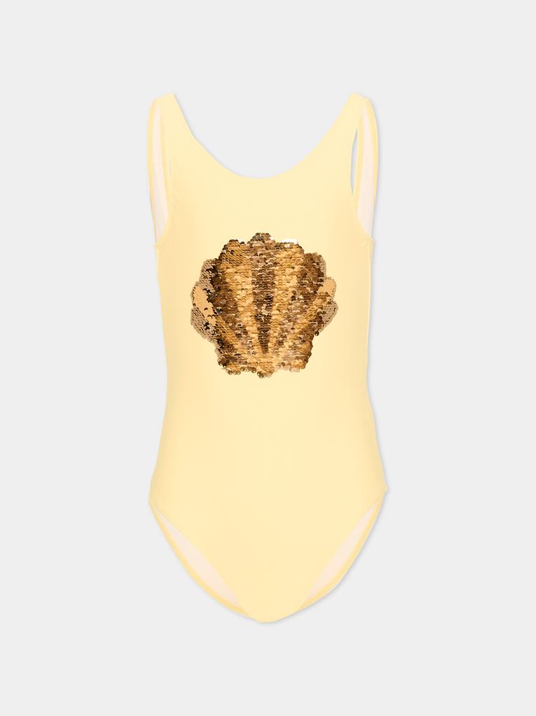 Costume giallo Nika per bambina con conchiglia,Molo,8S26P508 5217