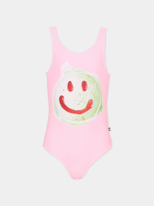 Costume intero Nika rosa per bambina con smile,Molo,8S26P509 5202