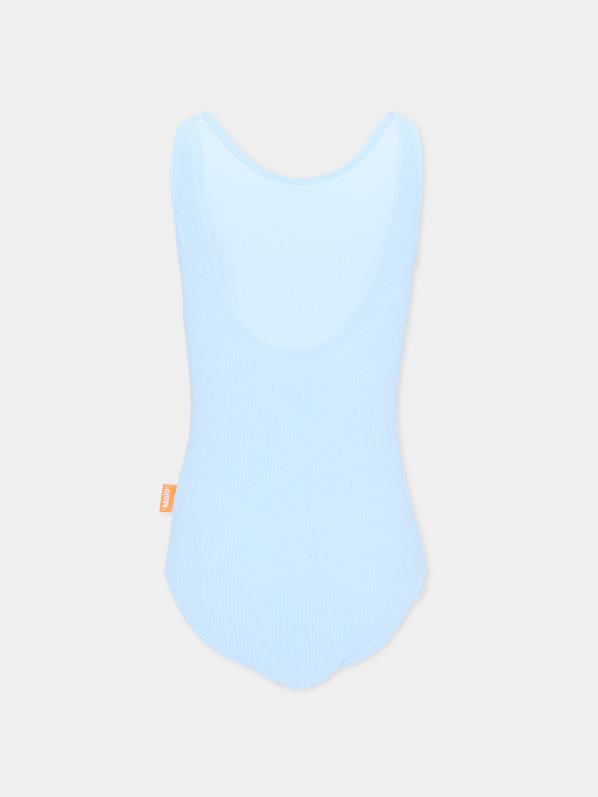 Costume intero celeste Nika Crepe per bambina,Molo,8S26P510 5637