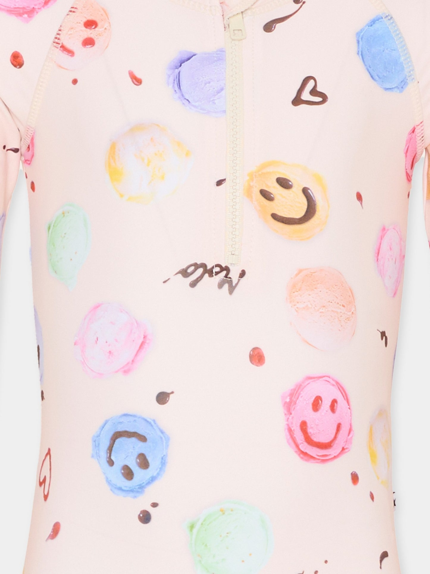 Costume intero Anti UV Necky  beige per bambina con smile,Molo,8S26P516 9502