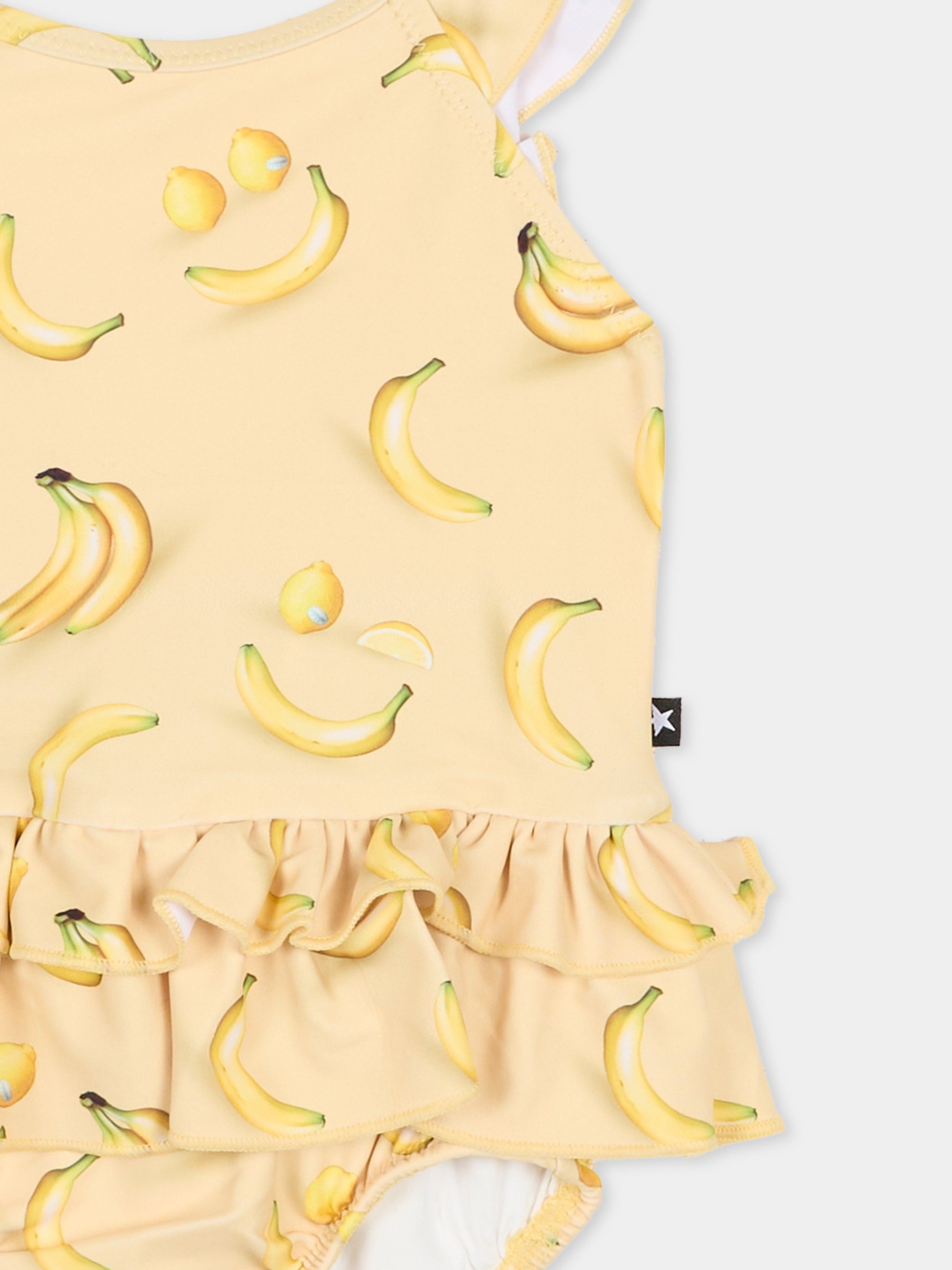 Costume intero Nalani giallo per neonata con banane e limoni,Molo,8S26P524 9501