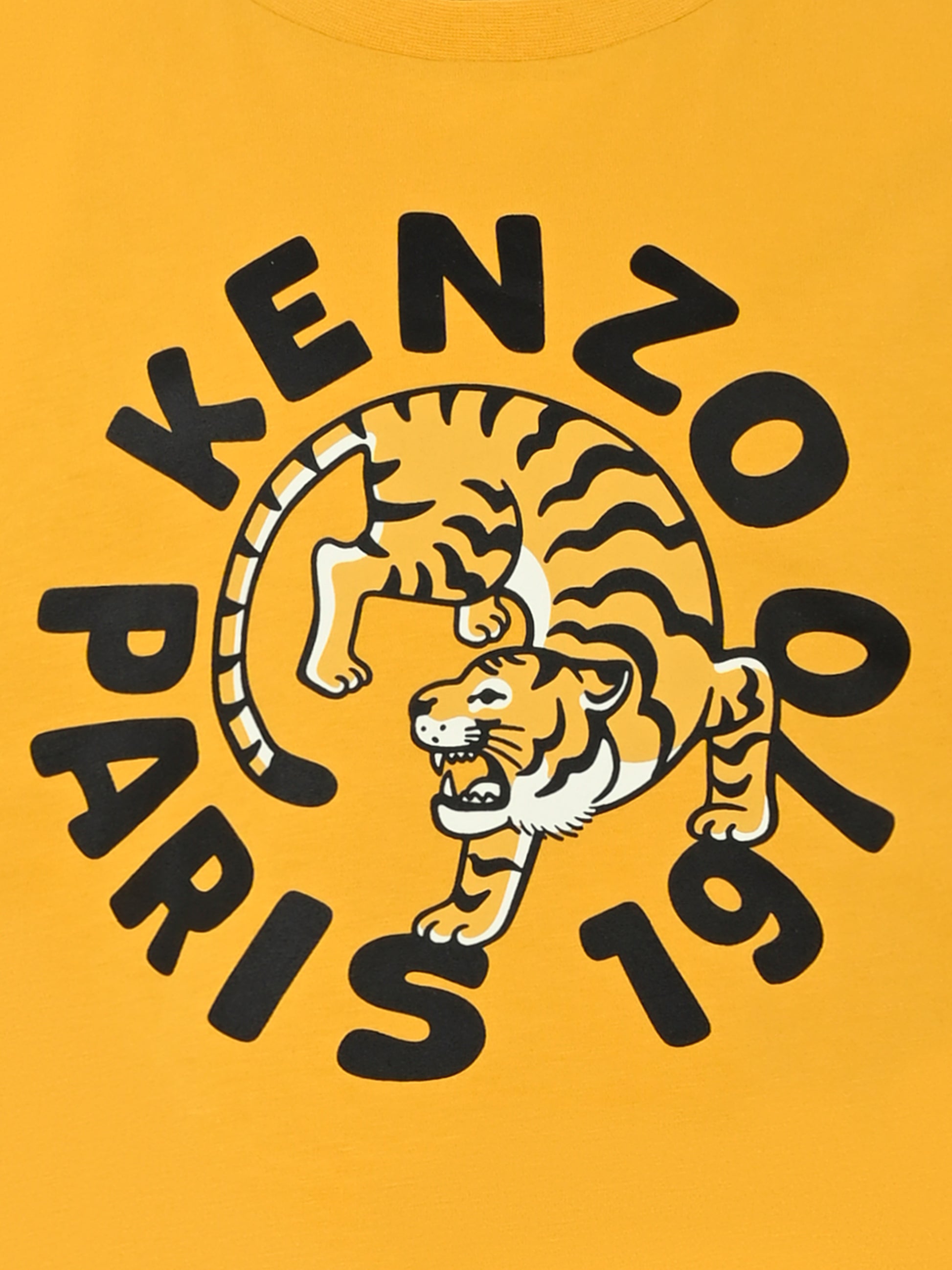 T-shirt gialla per bambini con tigre,Kenzo Kids,K60916 586