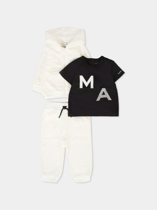 Completo avorio per neonati con logo,Marc Jacobs,W60553 126