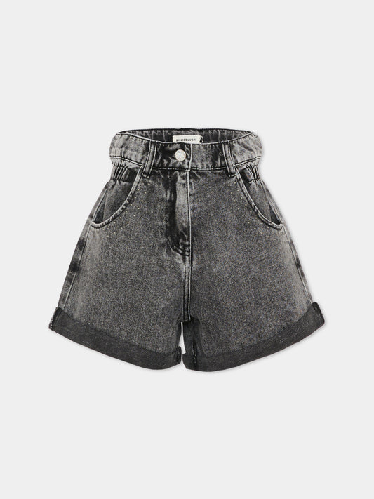 Shorts grigi per bambina con borchie,Billieblush,U21764 ZB6