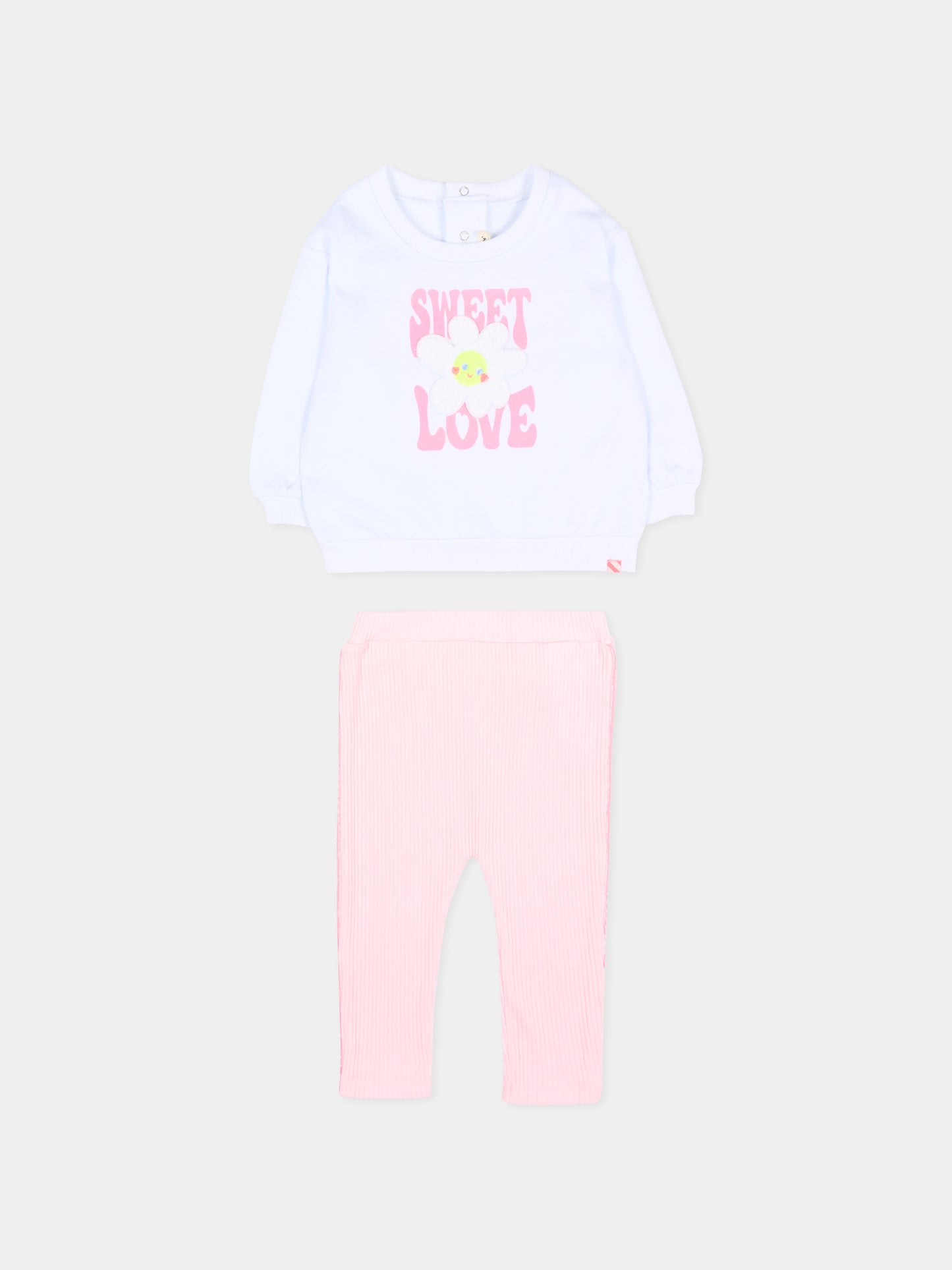 Completo sportivo rosa per neonata con fiore,Billieblush,U21801 N54