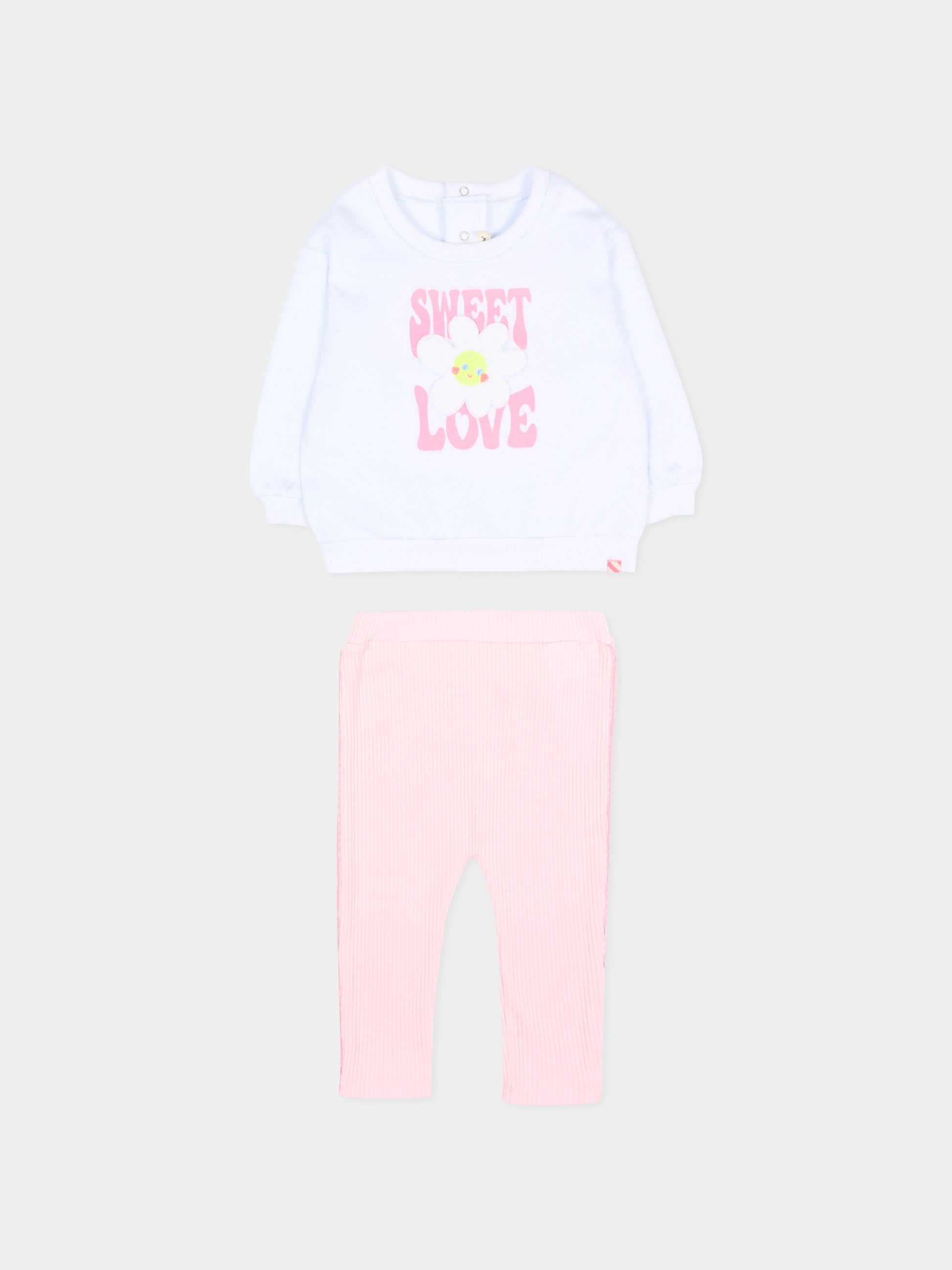 Completo sportivo rosa per neonata con fiore,Billieblush,U21801 N54