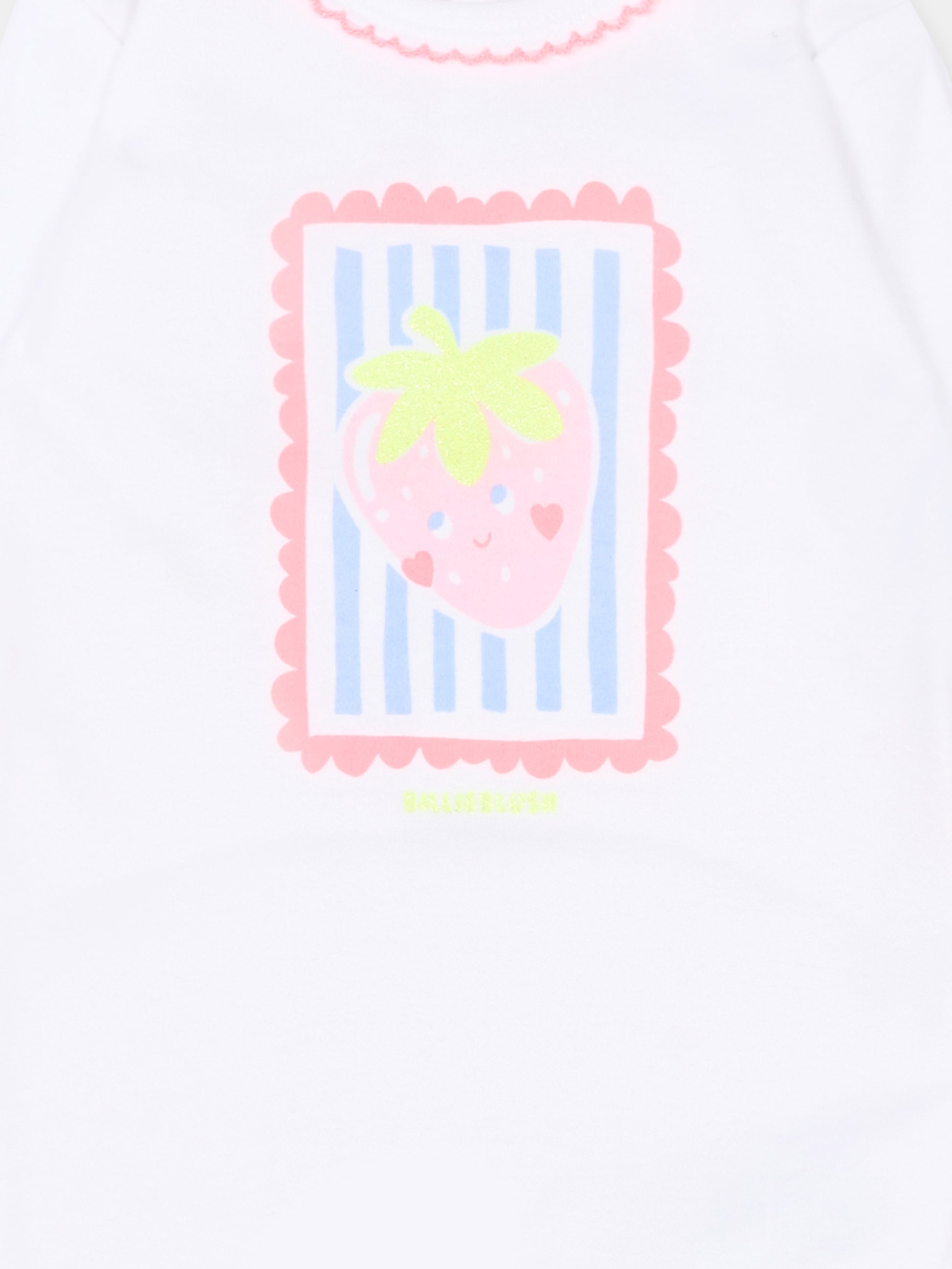 Tutina bianca per neonata con fragola,Billieblush,U21808 10P