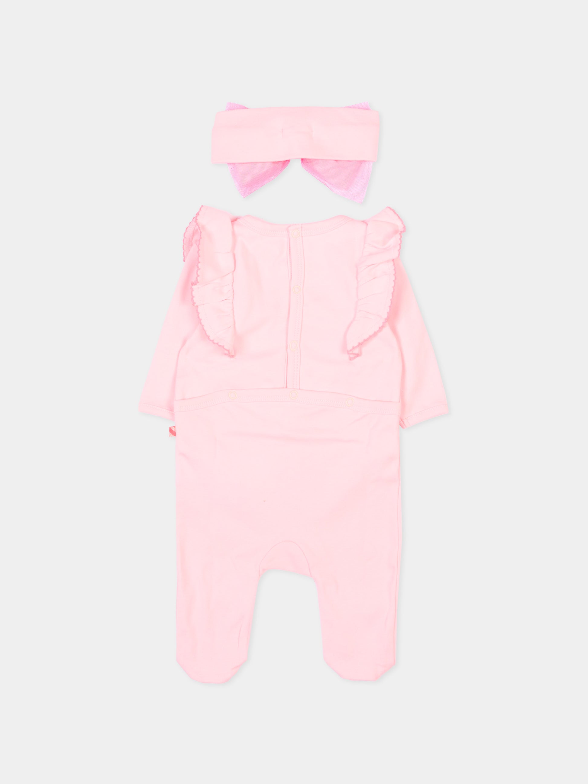 Set tutina rosa per neonata con stampa fragola,Billieblush,U21811 44L