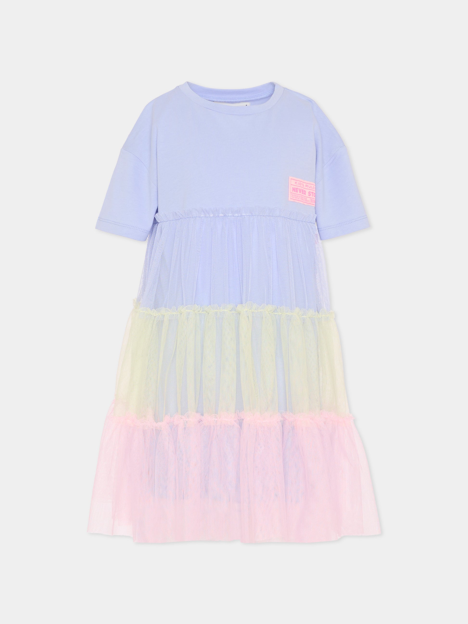 Vestito lilla per bambina con patch,Billieblush,U21823 81S