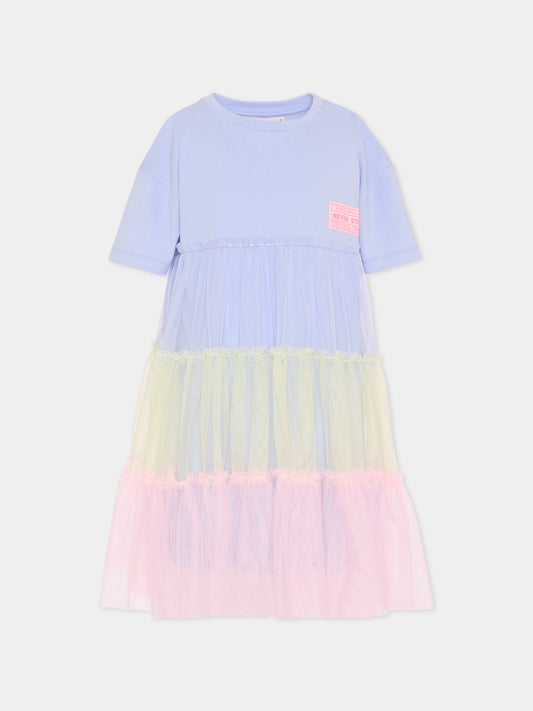 Vestito lilla per bambina con patch,Billieblush,U21823 81S